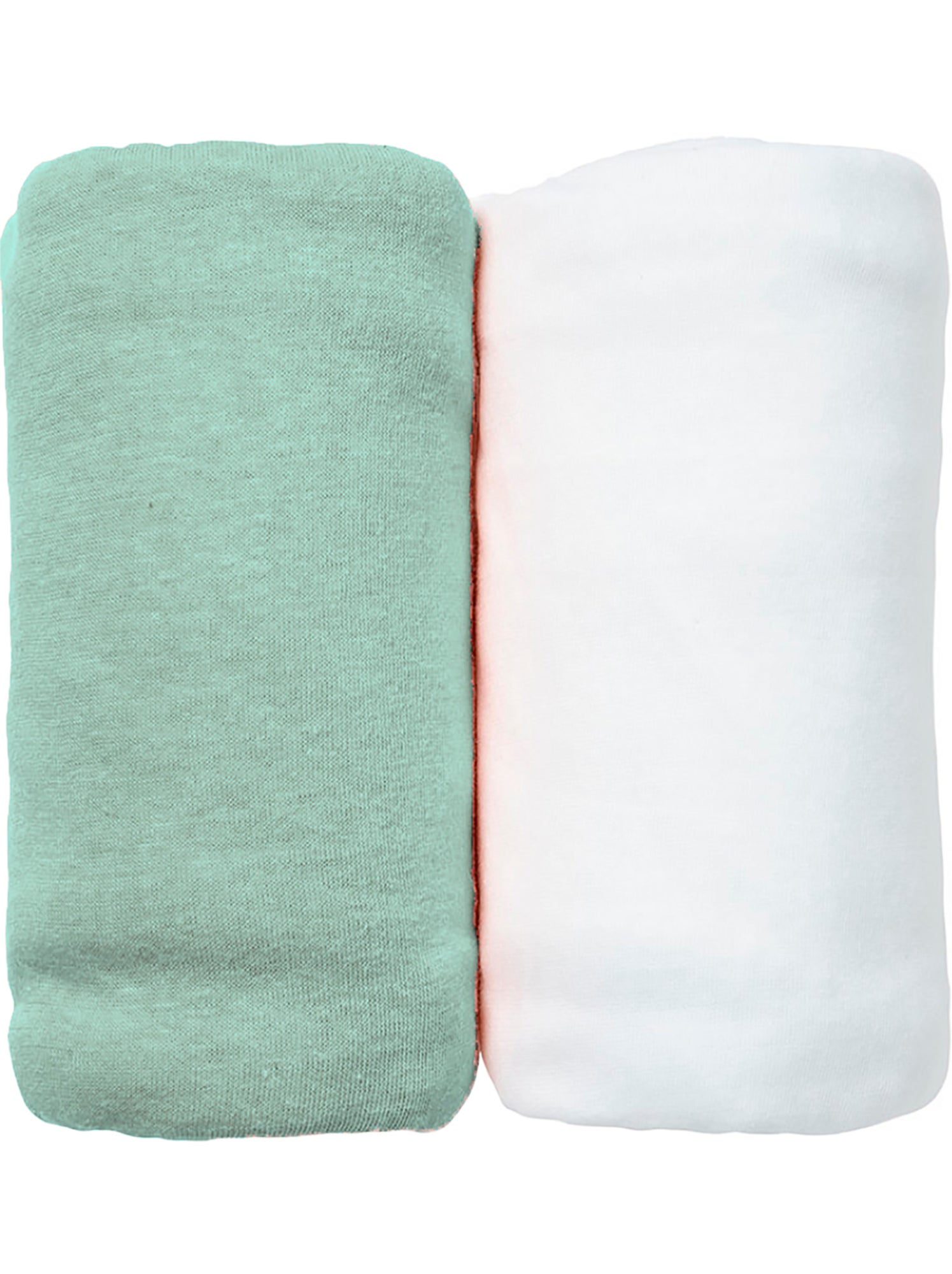Eveil et Nature Lot de 2 Draps Housse jersey  60x120 cm Coton bio - Vert d'eau