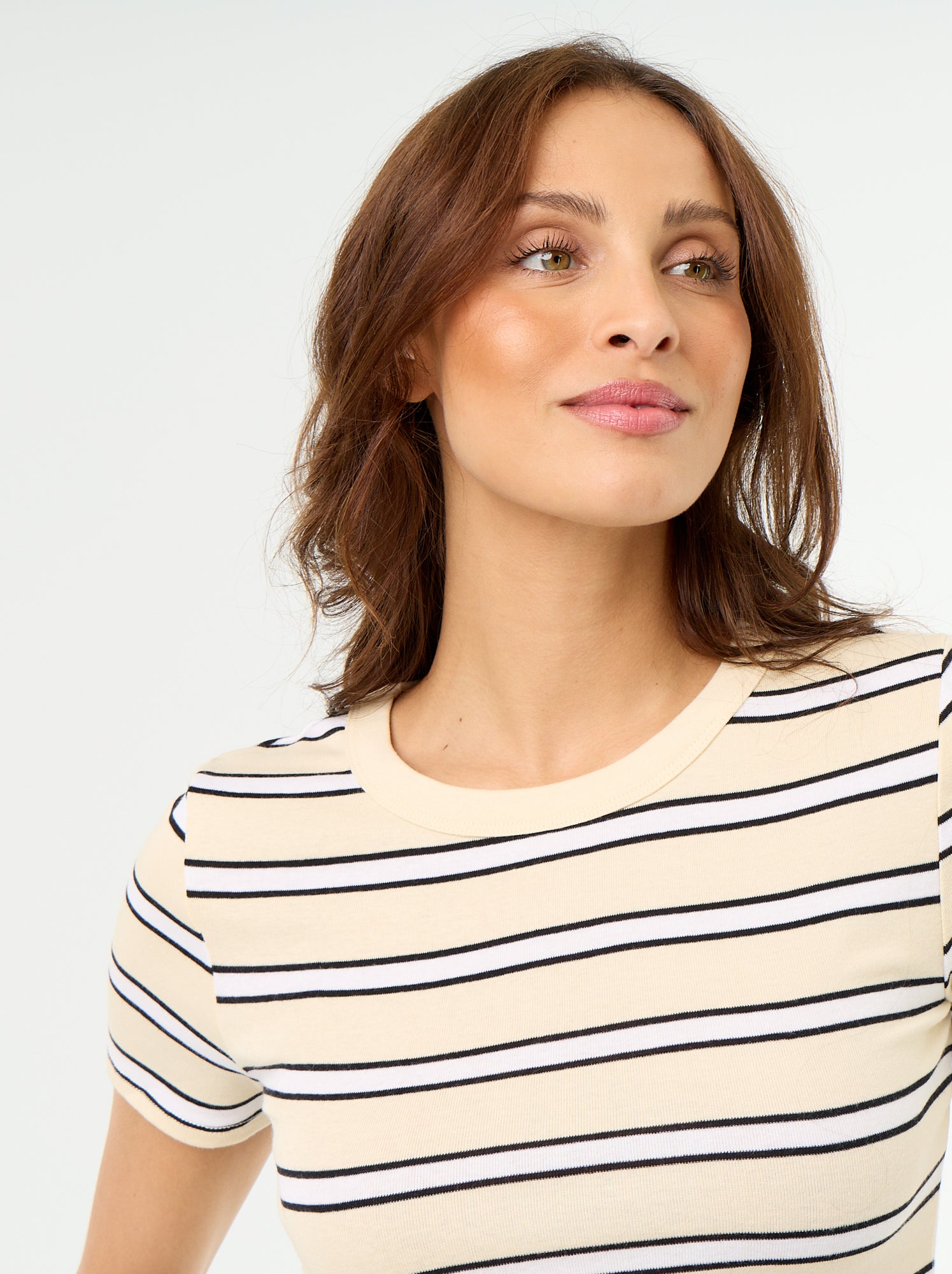T-shirt imprimé à manches courtes à motif - Jaune