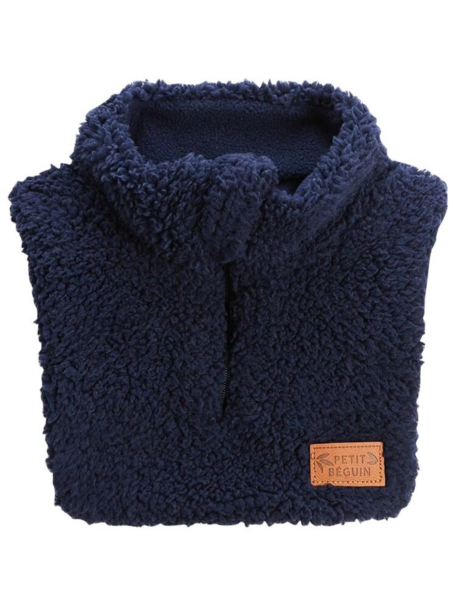 Faux col zippé enfant en sherpa anouk - Bleu