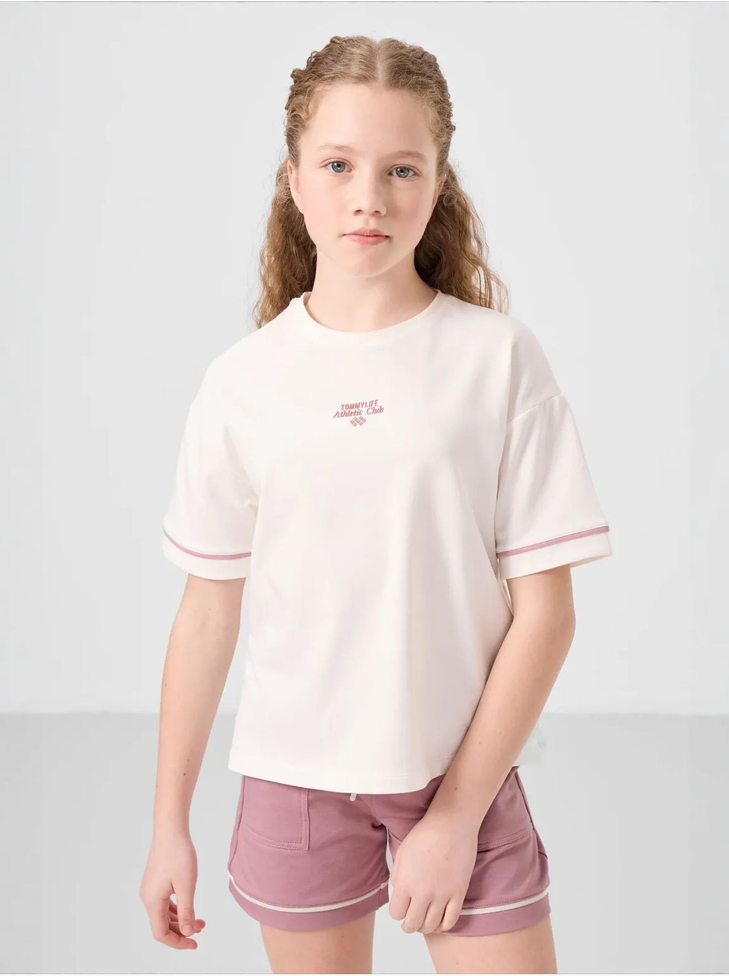 Ensemble de pyjama jeunesse en coton mélangé tommy - Mauve