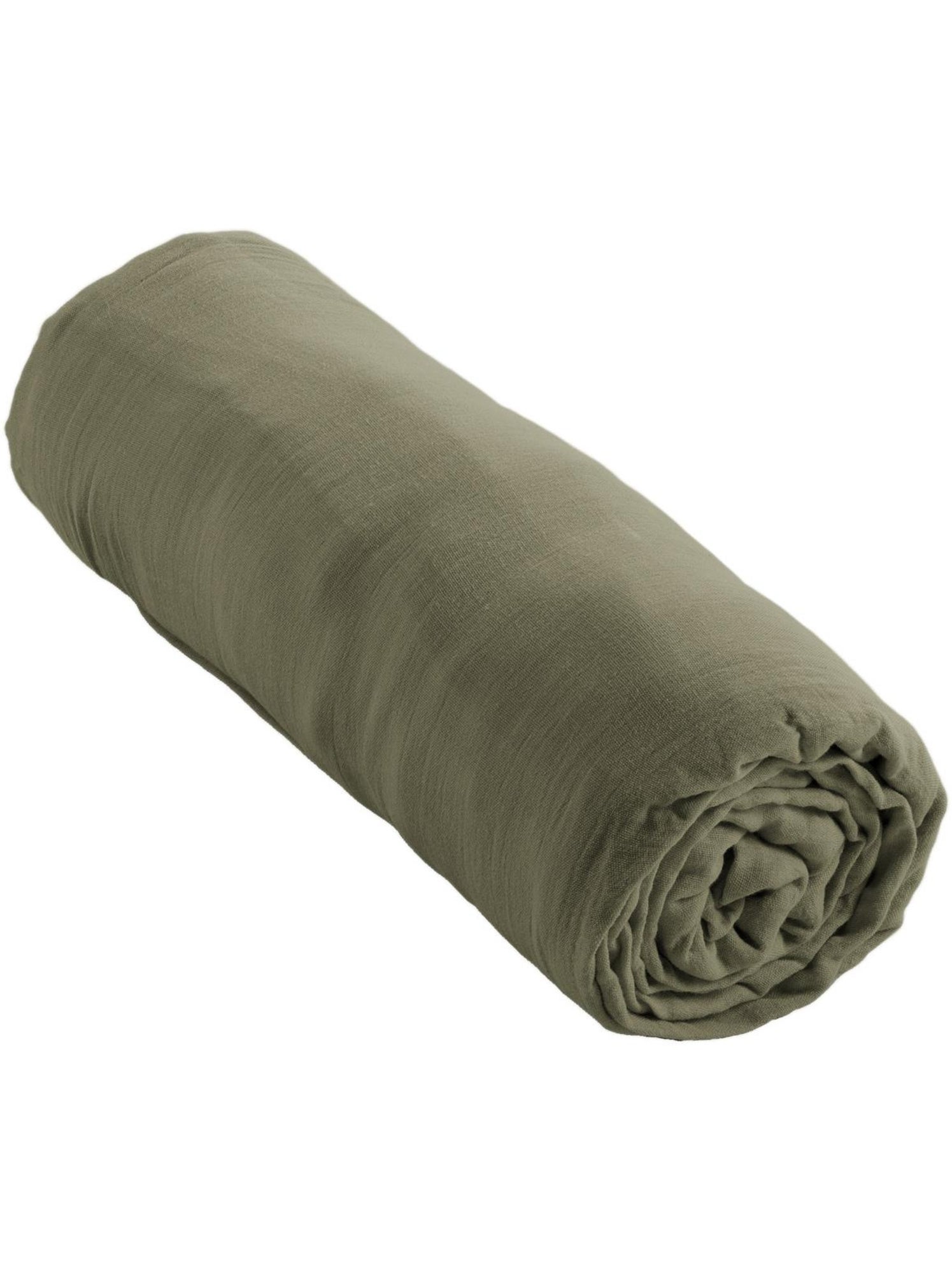 Drap-housse – double gaze de coton 125 g/m² – bonnet 30 cm - gaïa - Vert romarin