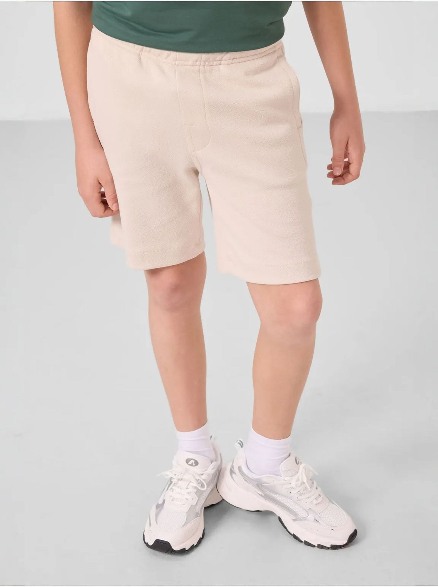 Short pour jeune coupe régulière taille mi-haute tommy - Sable