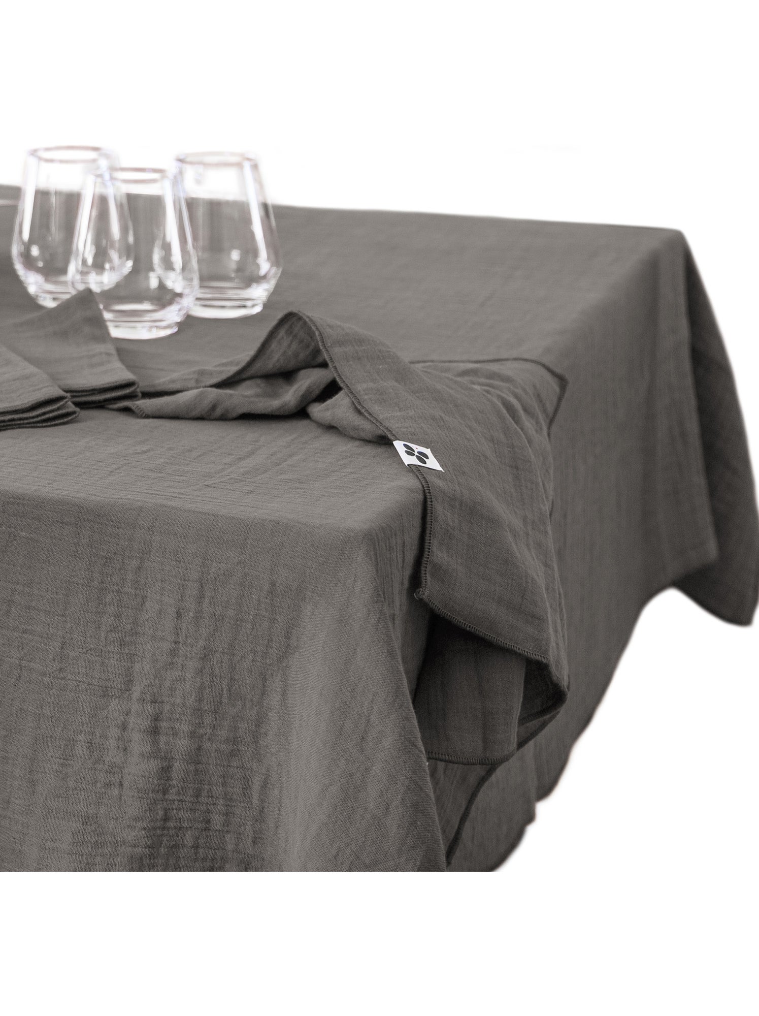 Nappe rectangulaire – double gaze de coton – gaïa - Gris Granit