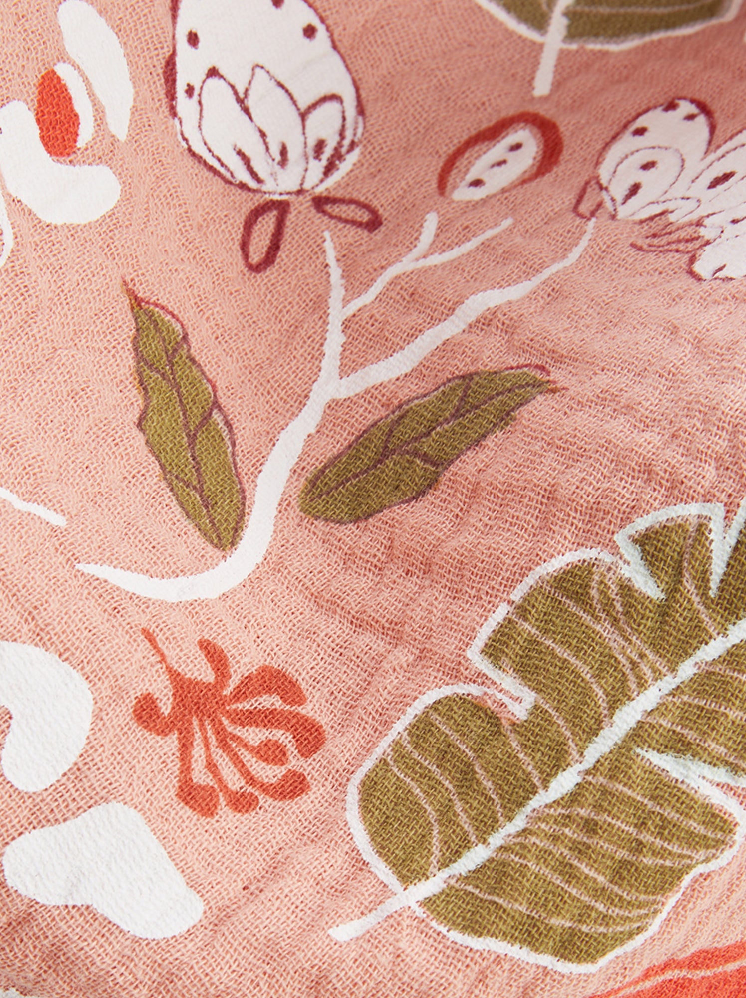 Foulard en gaze de coton mindanao 100 x 100 cm - Rose