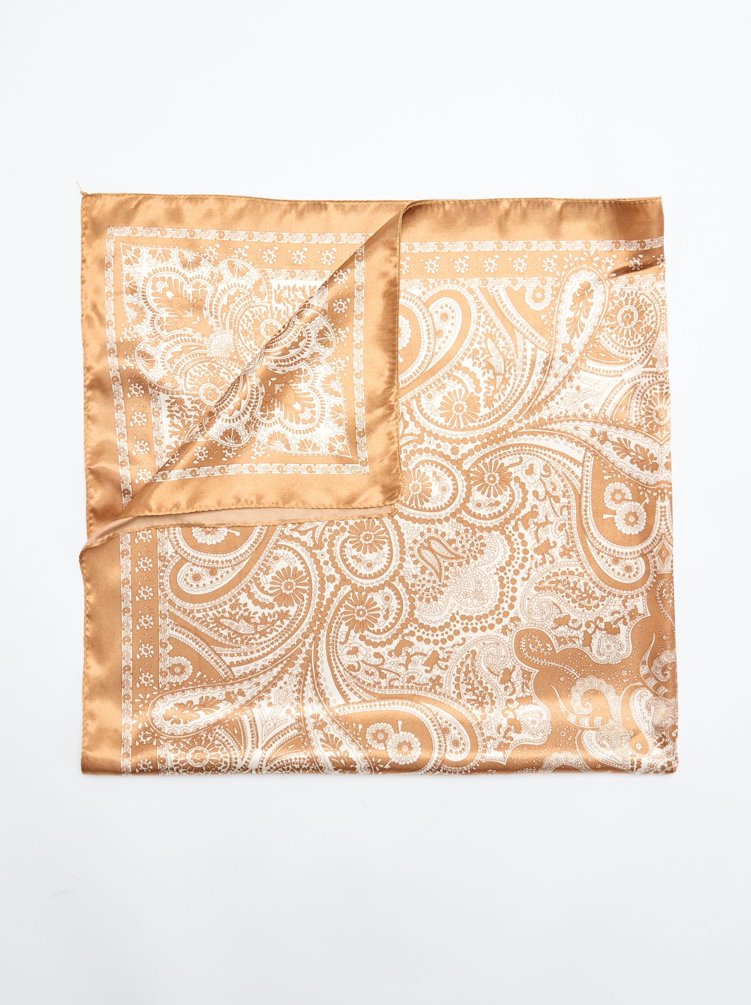 Foulard imprimé 'arabesques' - Marron