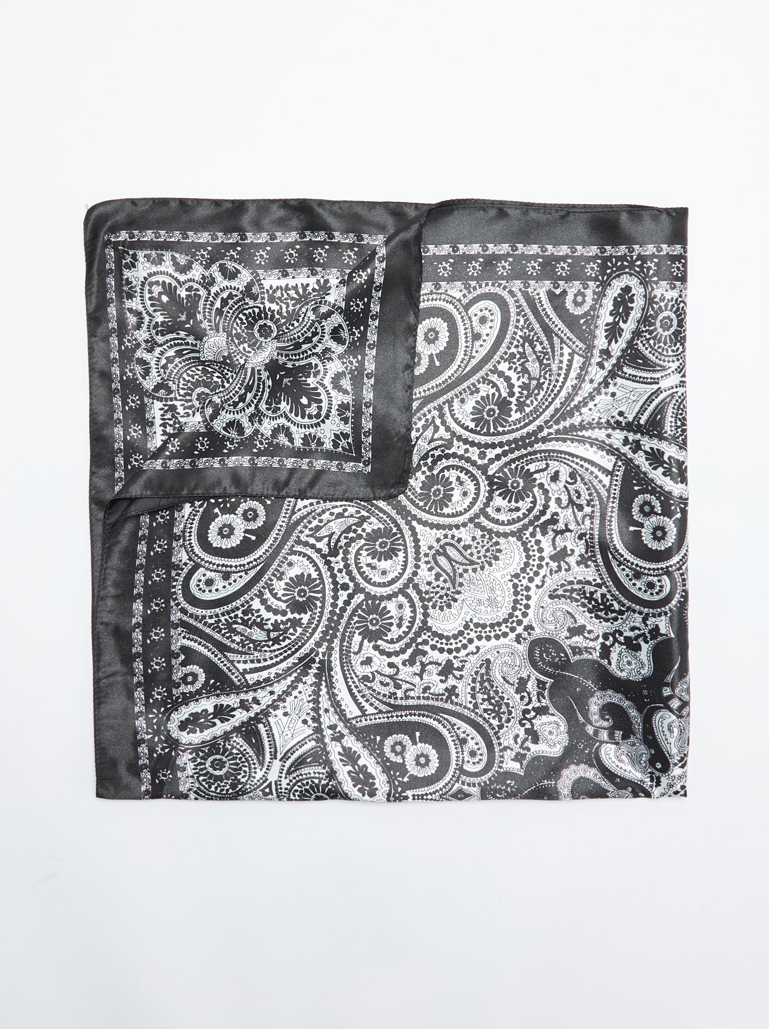 Foulard imprimé 'arabesques' - Noir