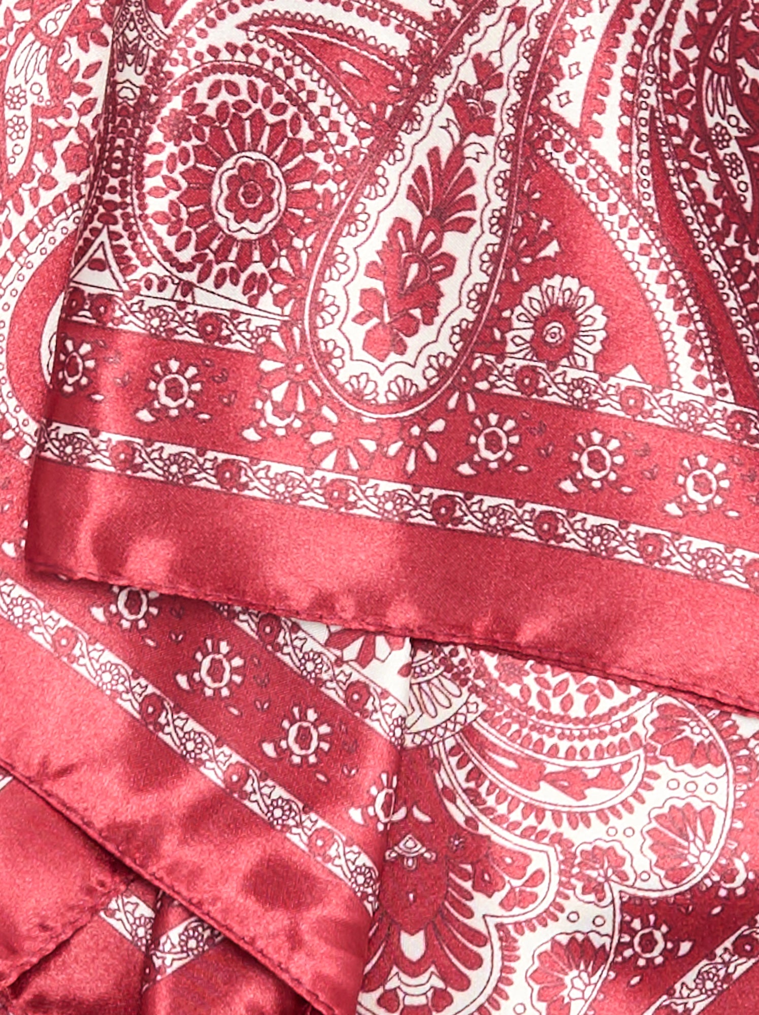 Foulard imprimé 'arabesques' - Rouge