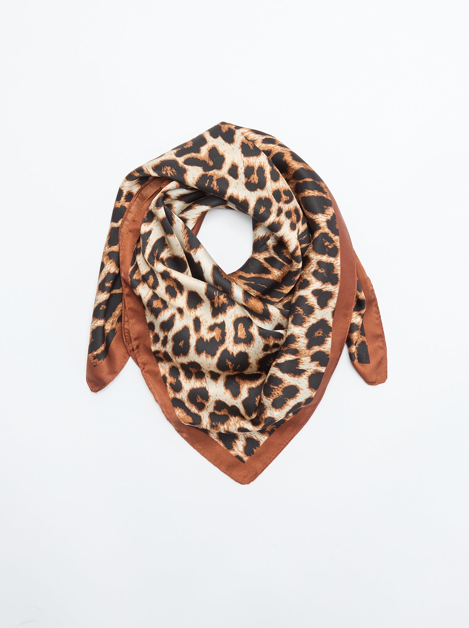 Foulard imprimé 'léopard' - Marron