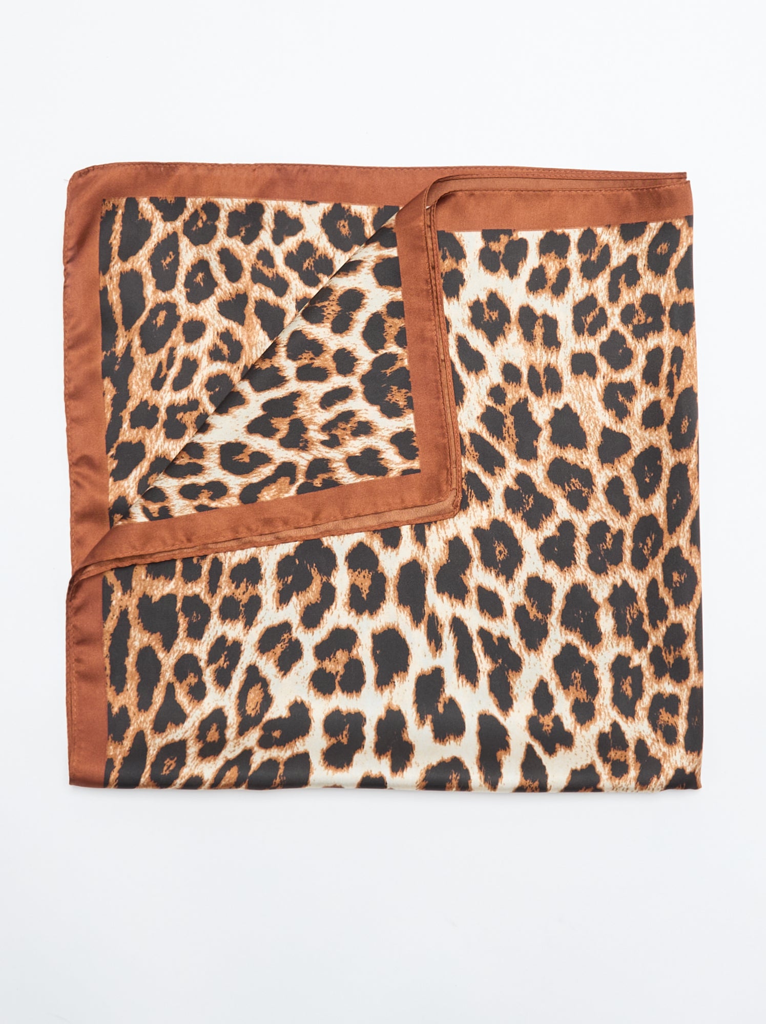 Foulard imprimé 'léopard' - Marron