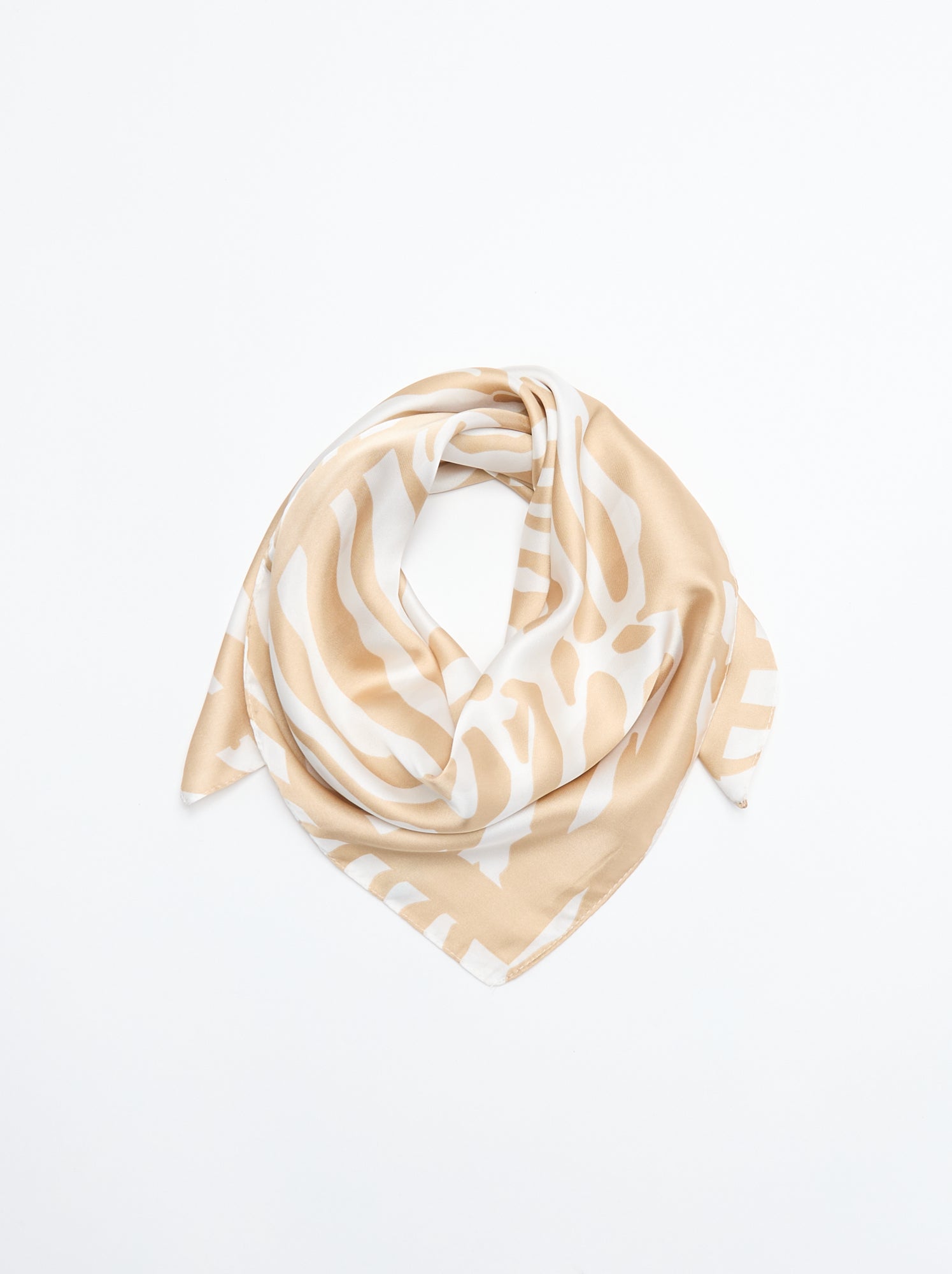 Foulard imprimé 'zèbre' - Beige