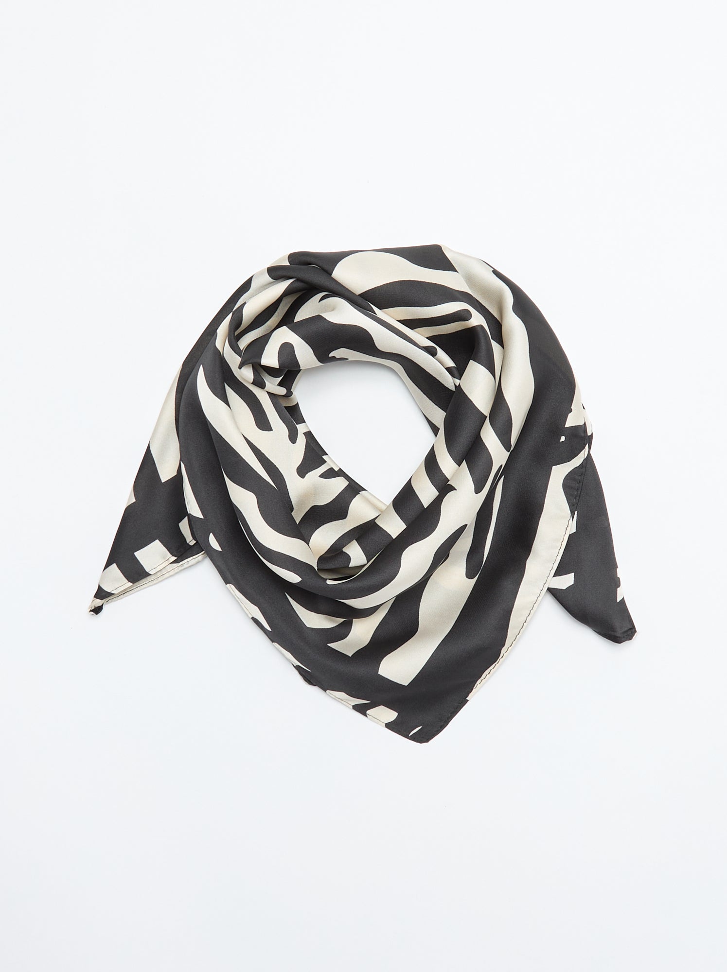Foulard imprimé 'zèbre' - Noir