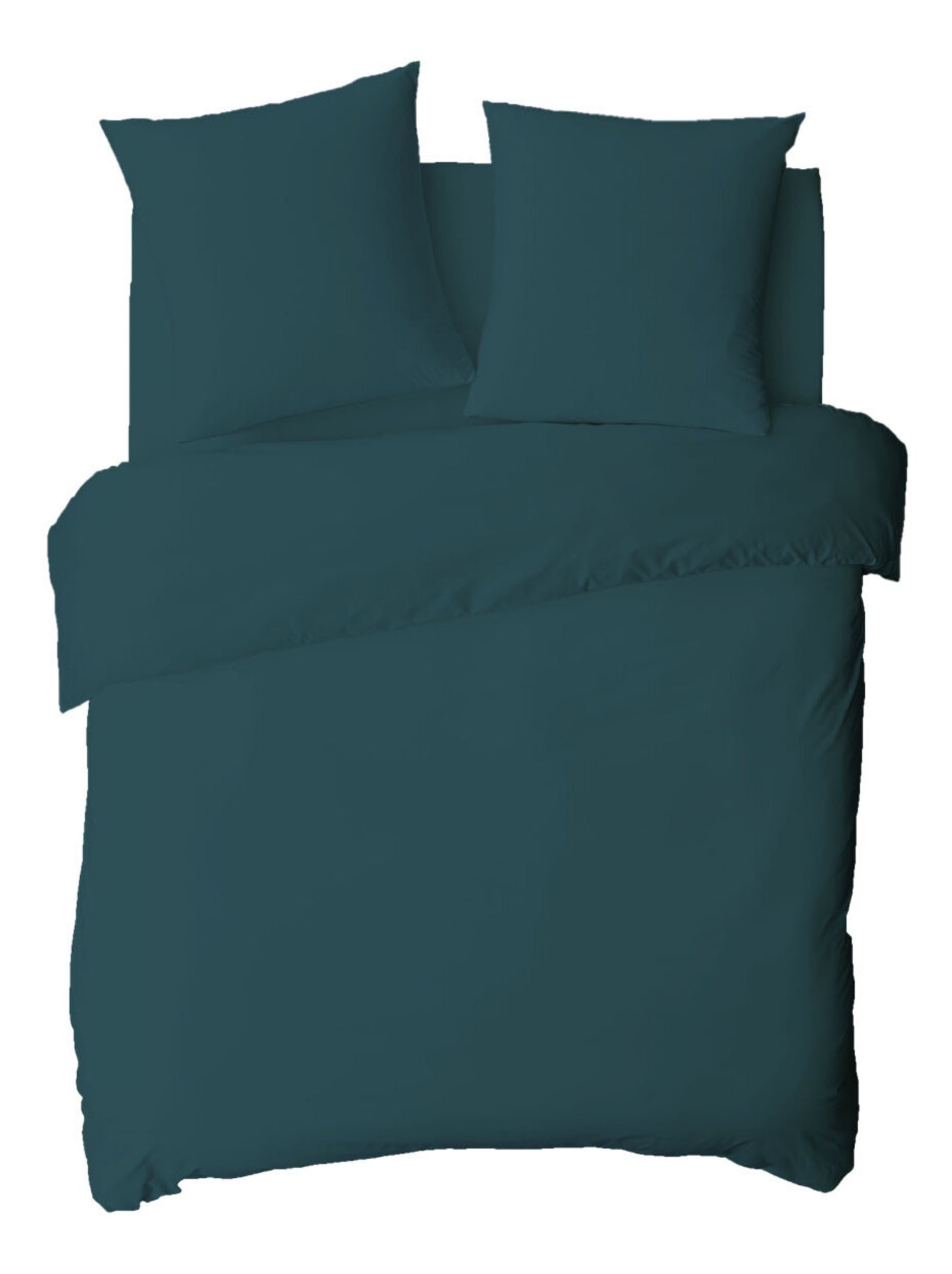 Future home - drap housse uni en coton 57 fils - Bleu pétrole