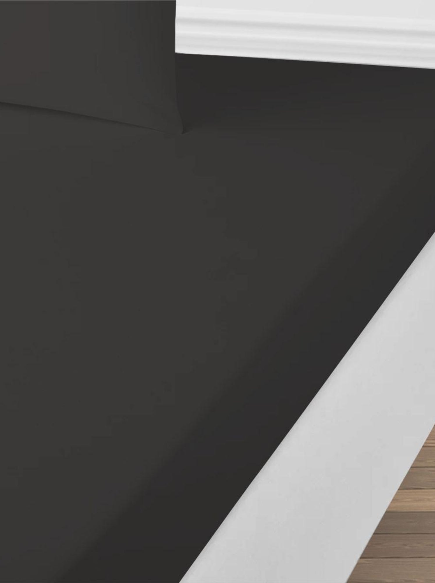 Future home - drap housse uni en coton 57 fils - gris anthracite
