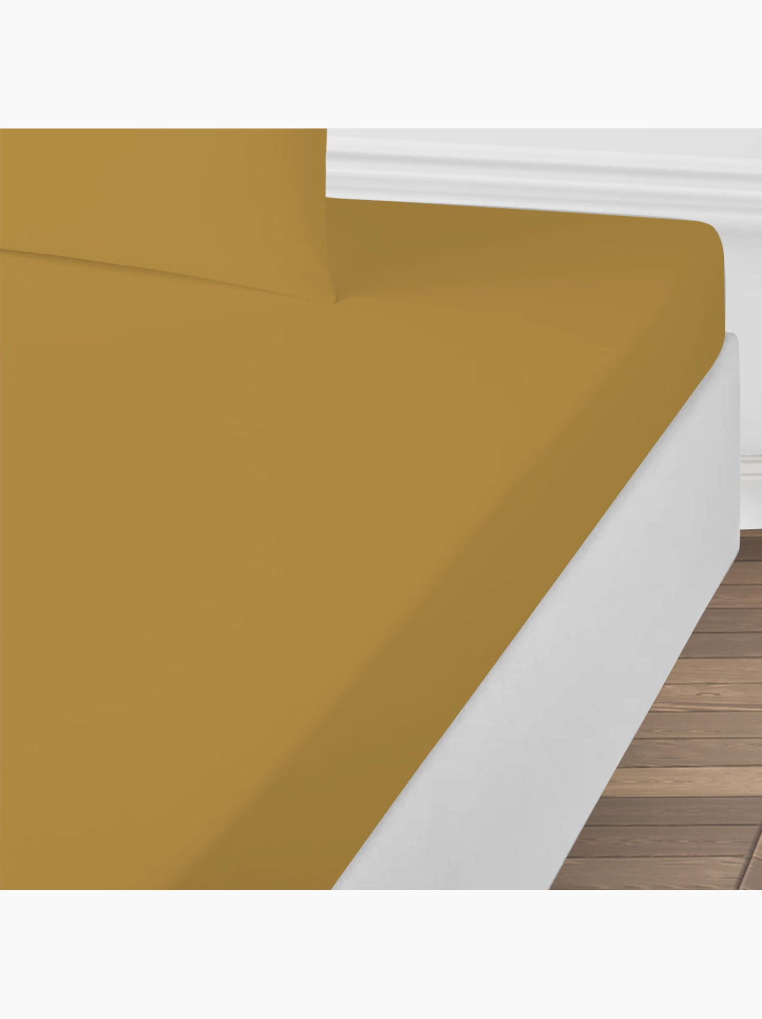 Future home - drap housse uni en coton 57 fils - Miel