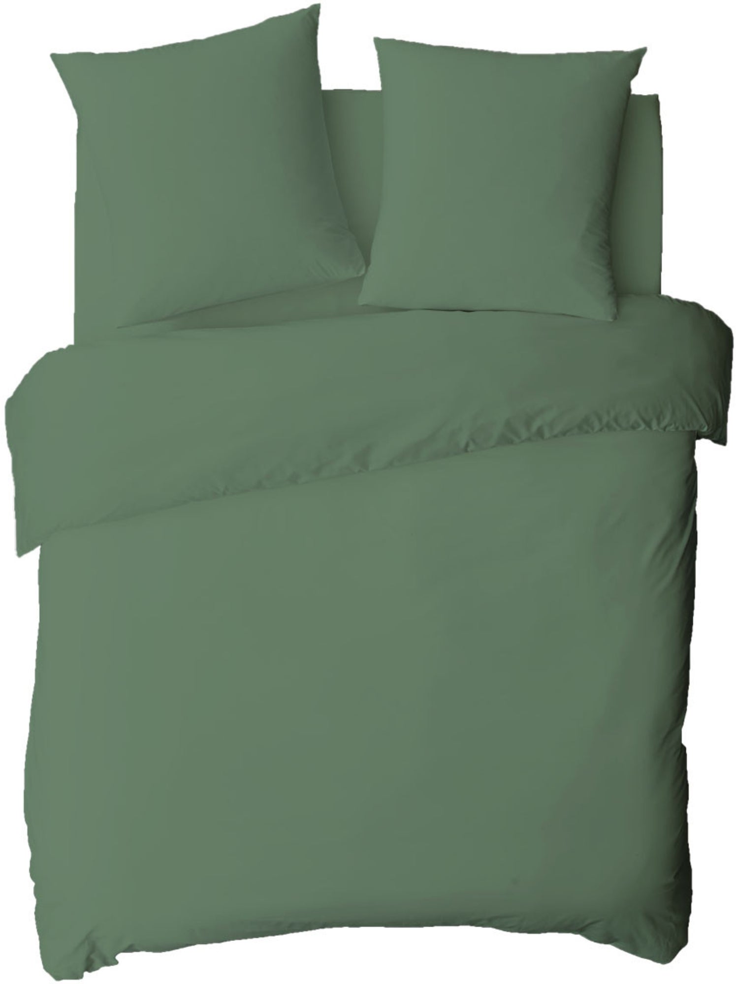Future home - drap housse uni en coton 57 fils - Vert de gris