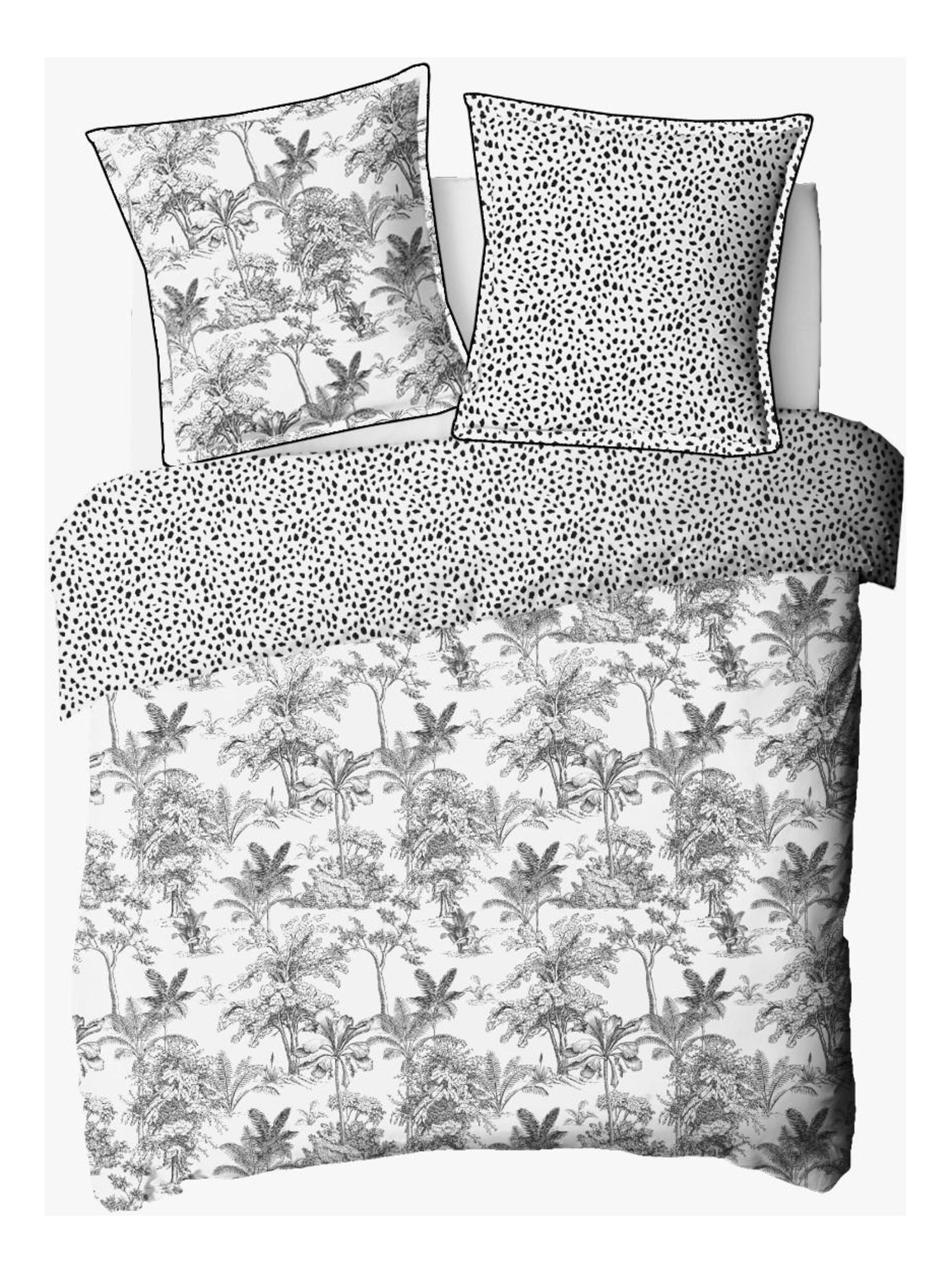 Future home - parure de lit 2 personnes en coton 57 fils imprimé blanc - Blanc