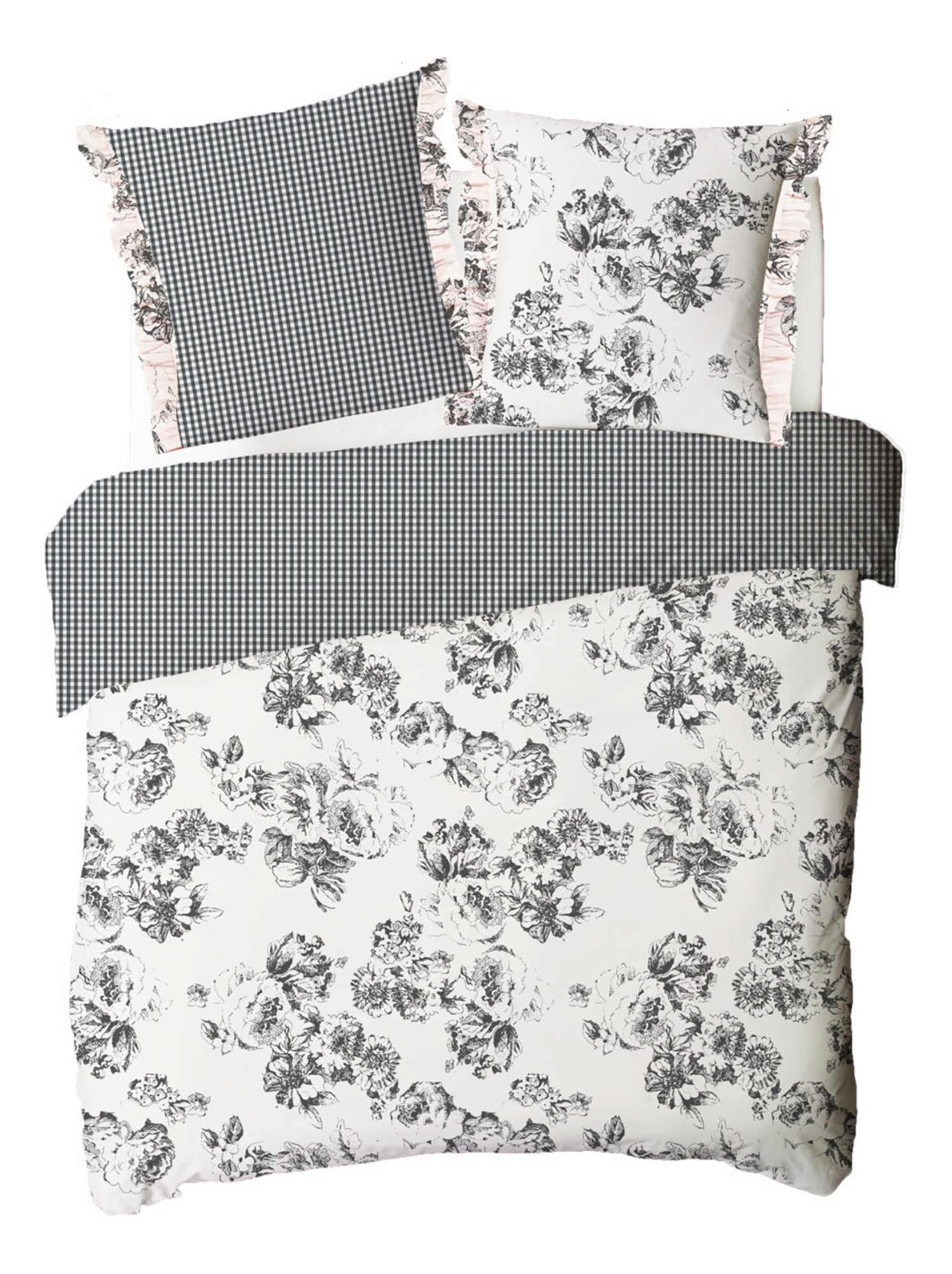 Future home - parure de lit 2 personnes en coton 57 fils imprimé ecru - Ecru