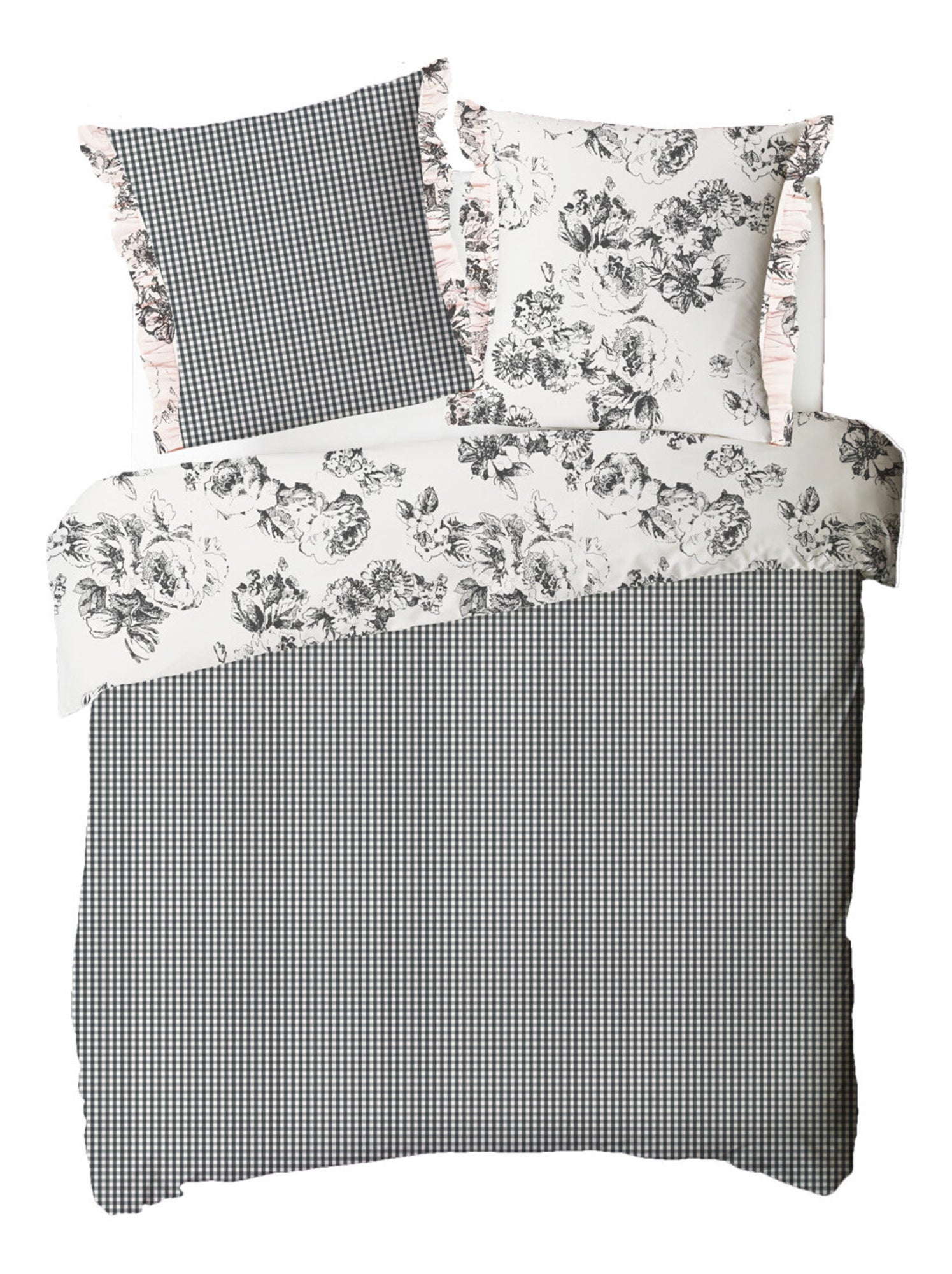 Future home - parure de lit 2 personnes en coton 57 fils imprimé ecru - Ecru