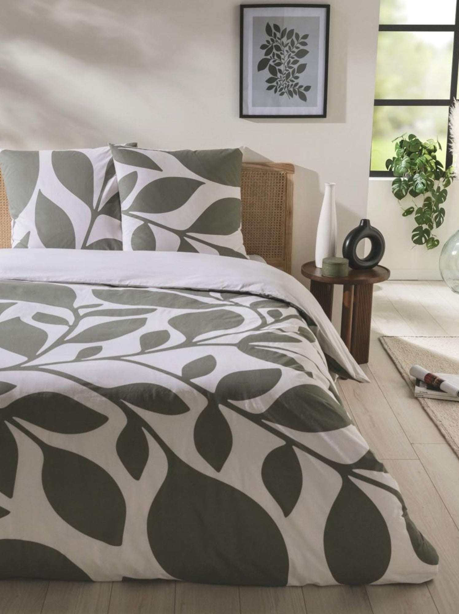 Future home - parure de lit 2 personnes en coton 57 fils imprimé vert - Vert