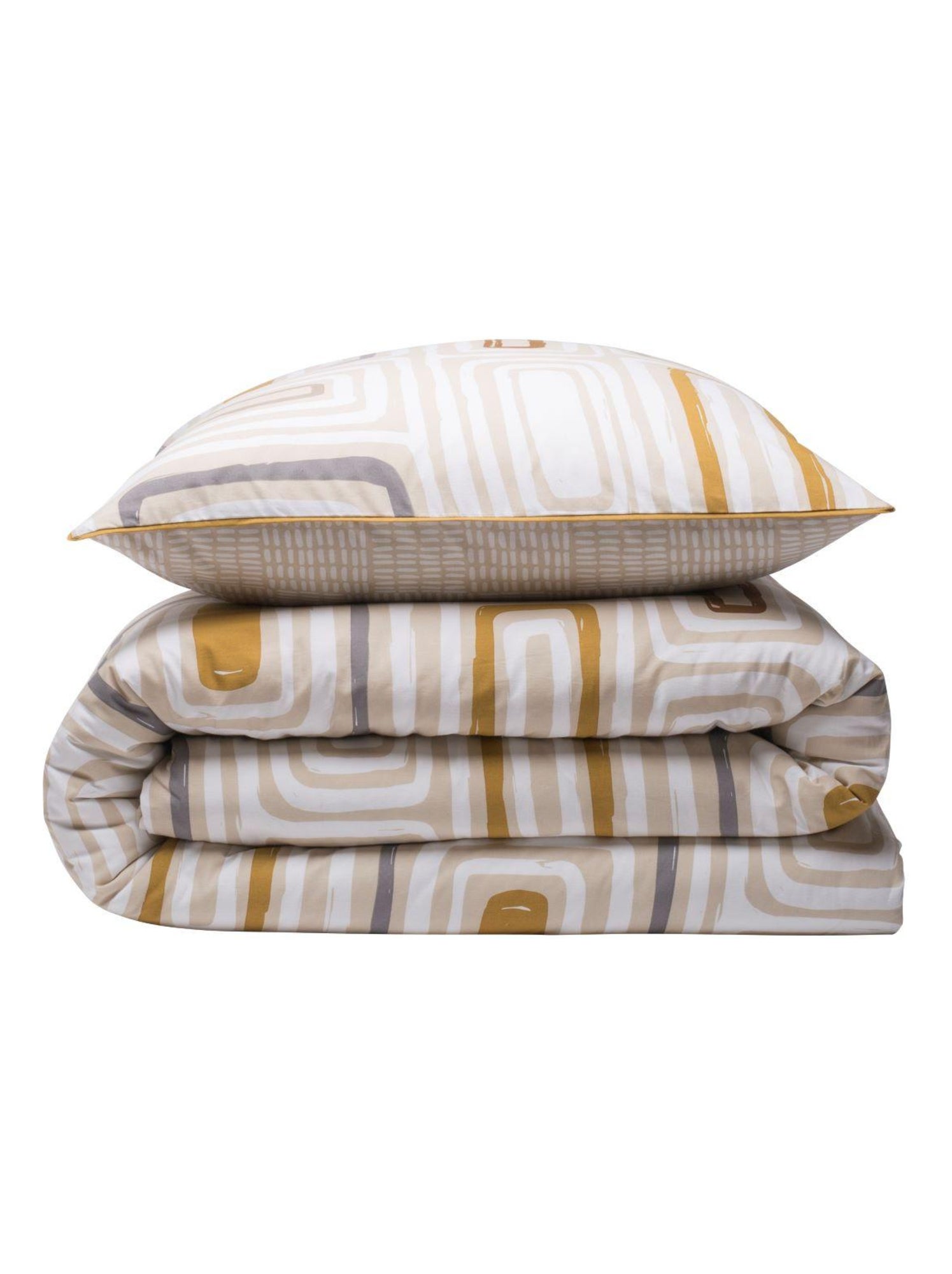 Future home - parure de lit 2 personnes géométrique en coton - Beige