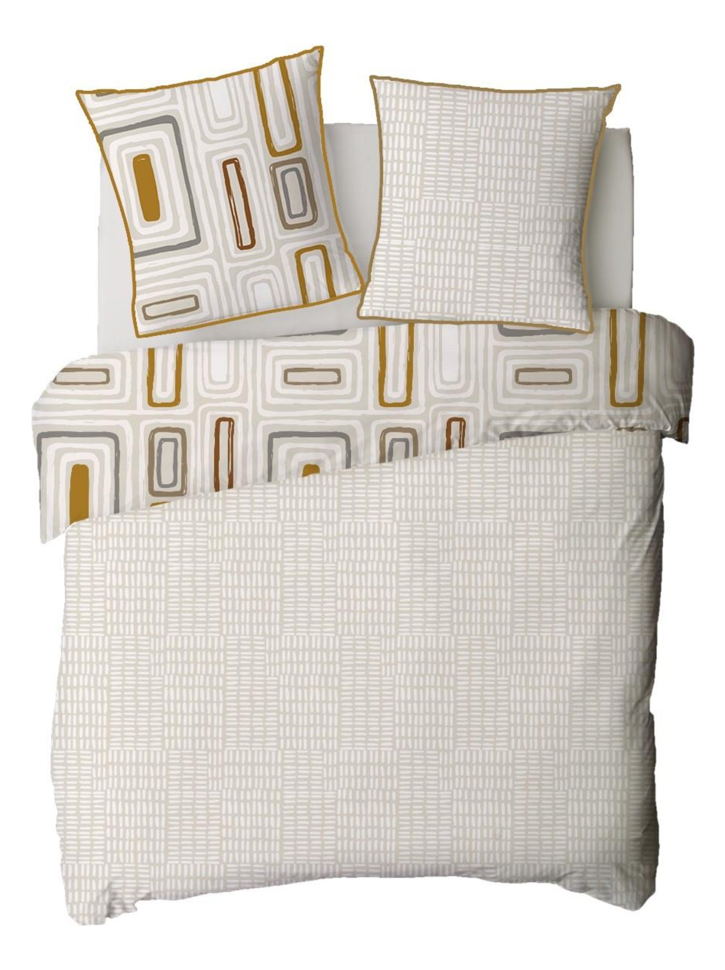 Future home - parure de lit 2 personnes géométrique en coton - Beige