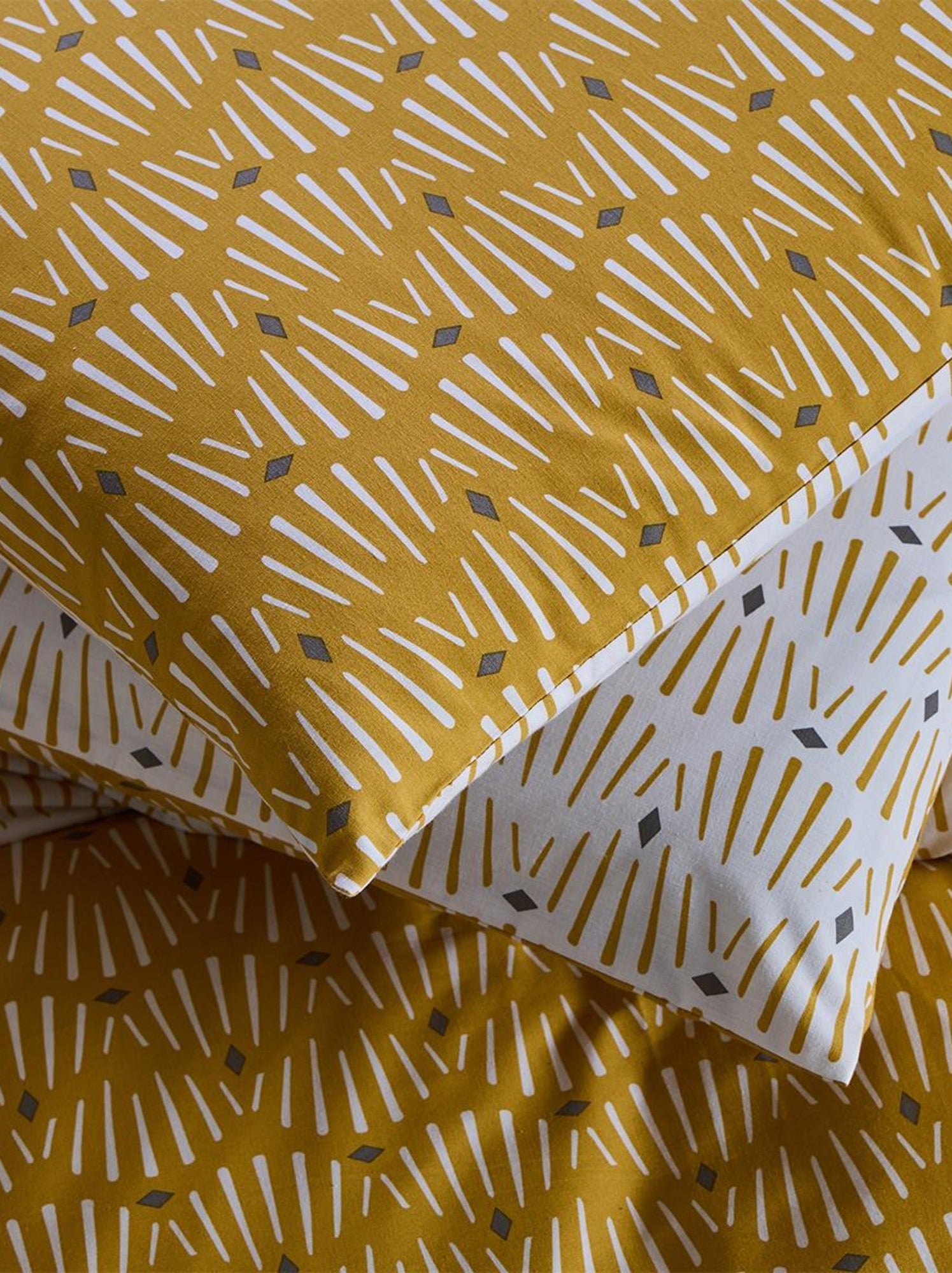 Future home - parure de lit 2 personnes réversible en polycoton - Jaune
