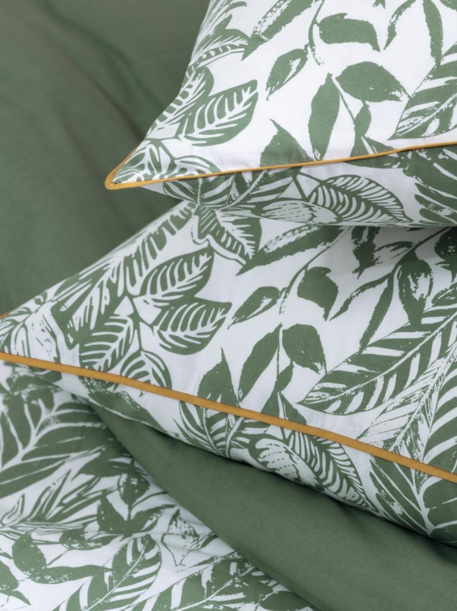 Future home - parure de lit 2 personnes tropical réversible unie - Vert