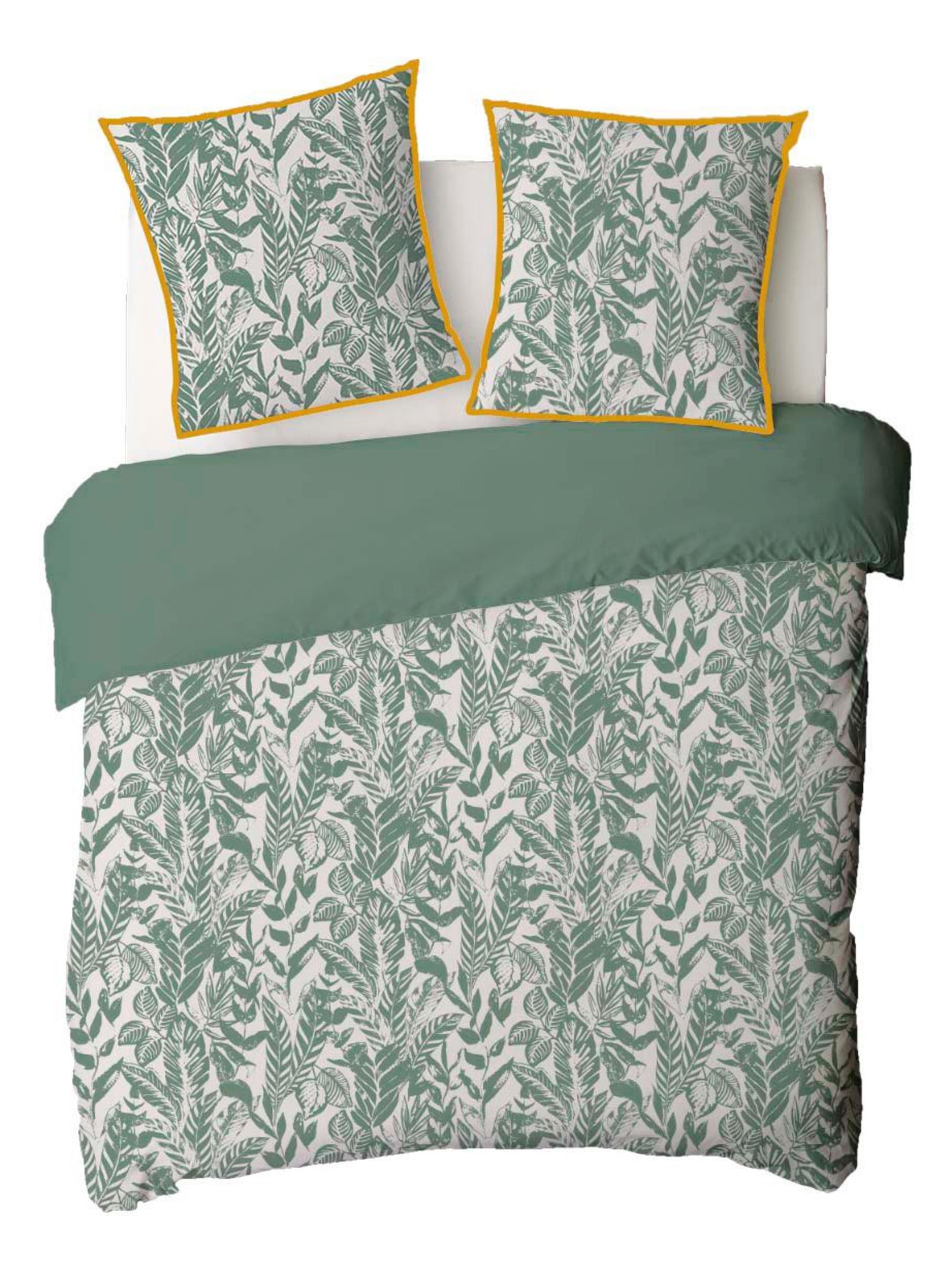 Future home - parure de lit 2 personnes tropical réversible unie - Vert