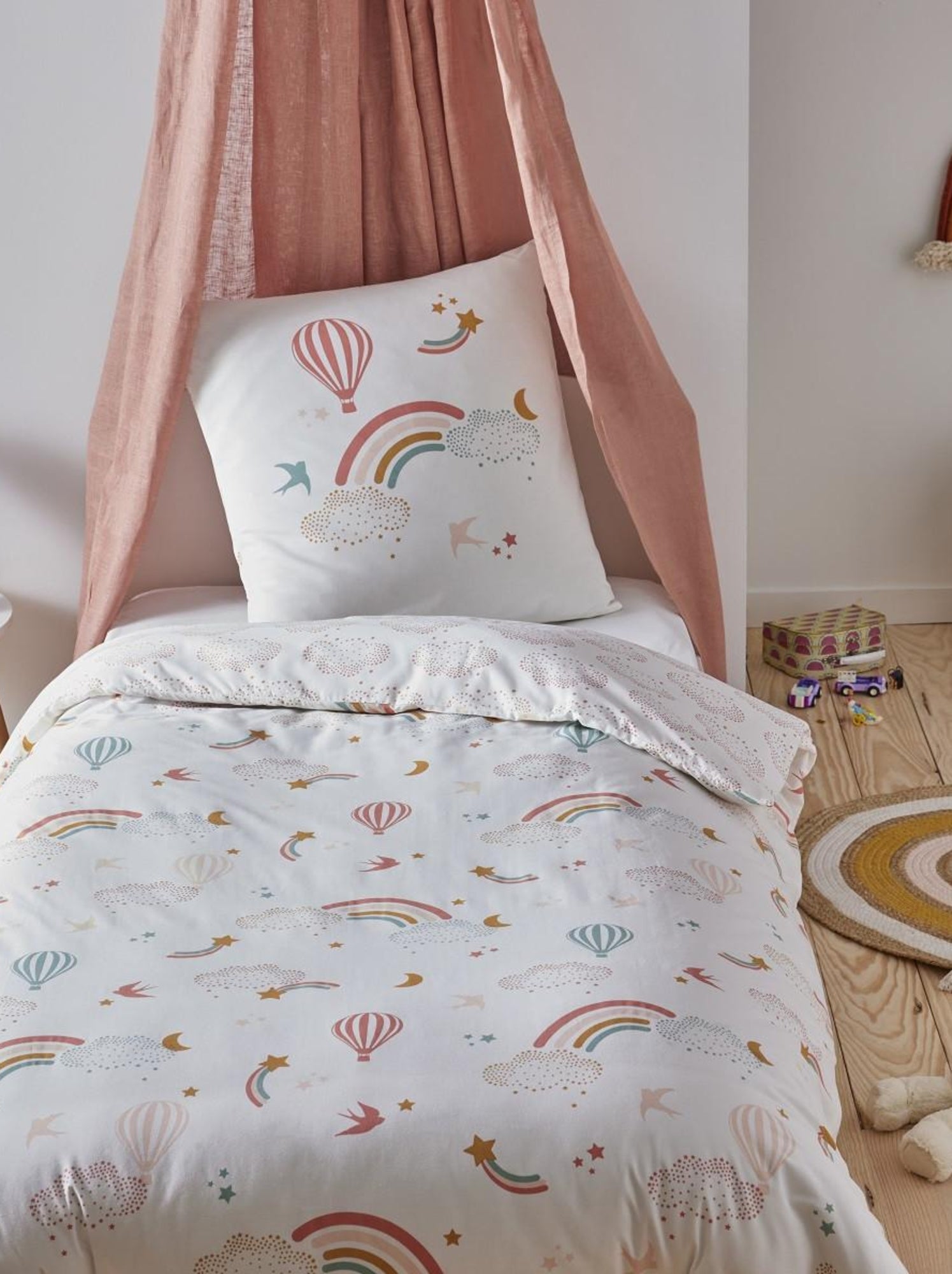 Future home - parure de lit enfant en coton imprimé arc-en-ciel - Blanc