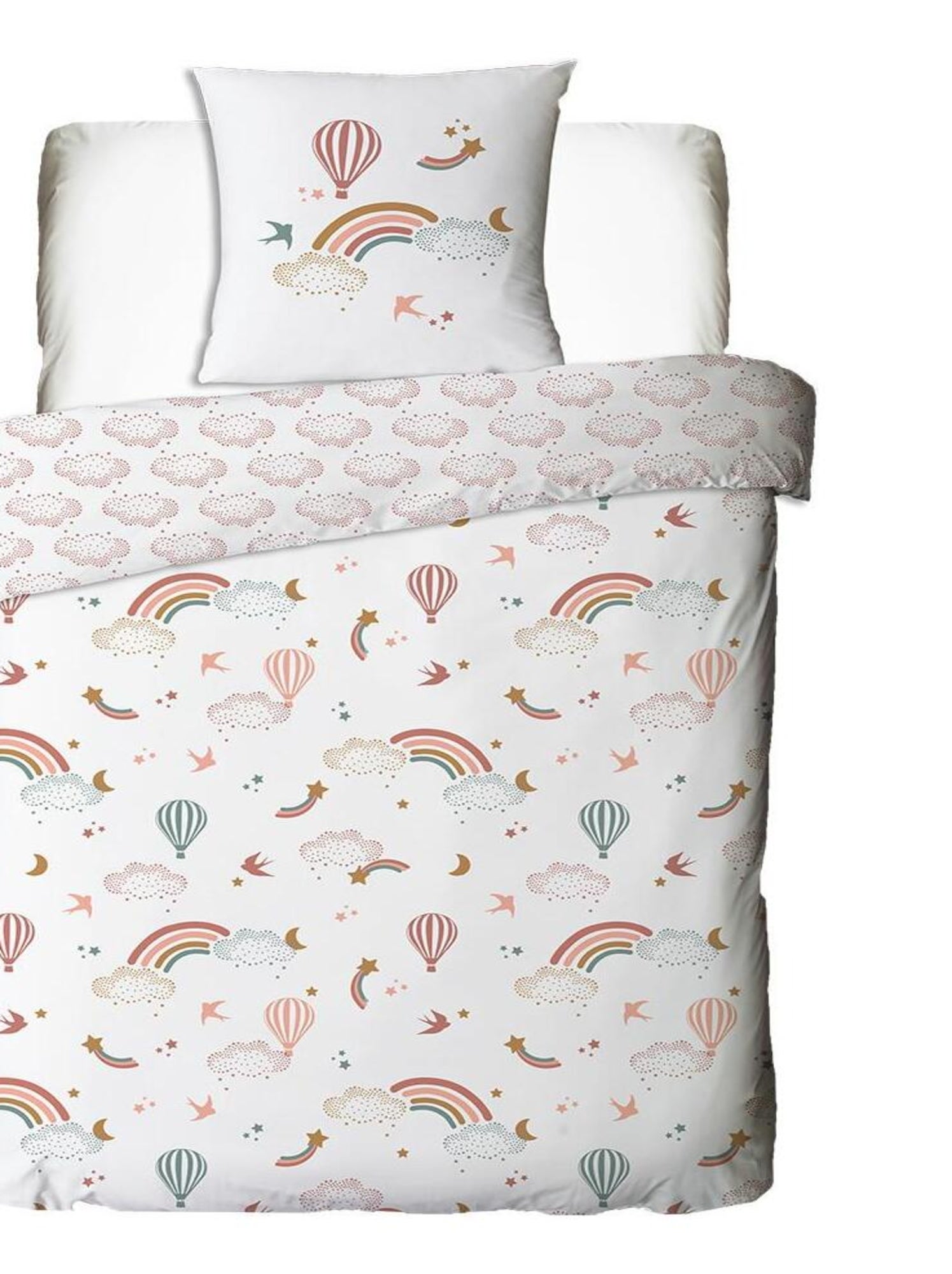 Future home - parure de lit enfant en coton imprimé arc-en-ciel - Blanc