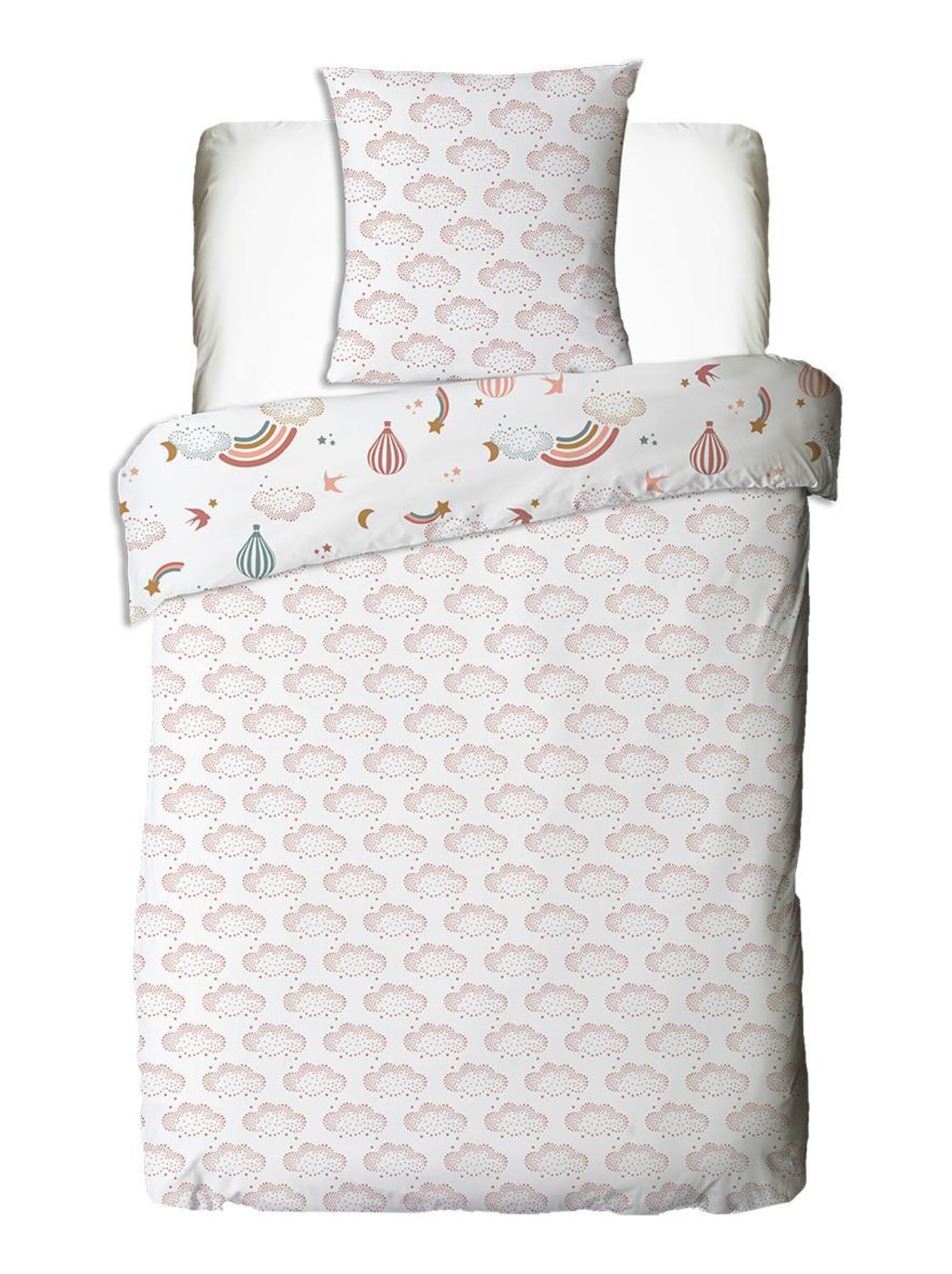 Future home - parure de lit enfant en coton imprimé arc-en-ciel - Blanc