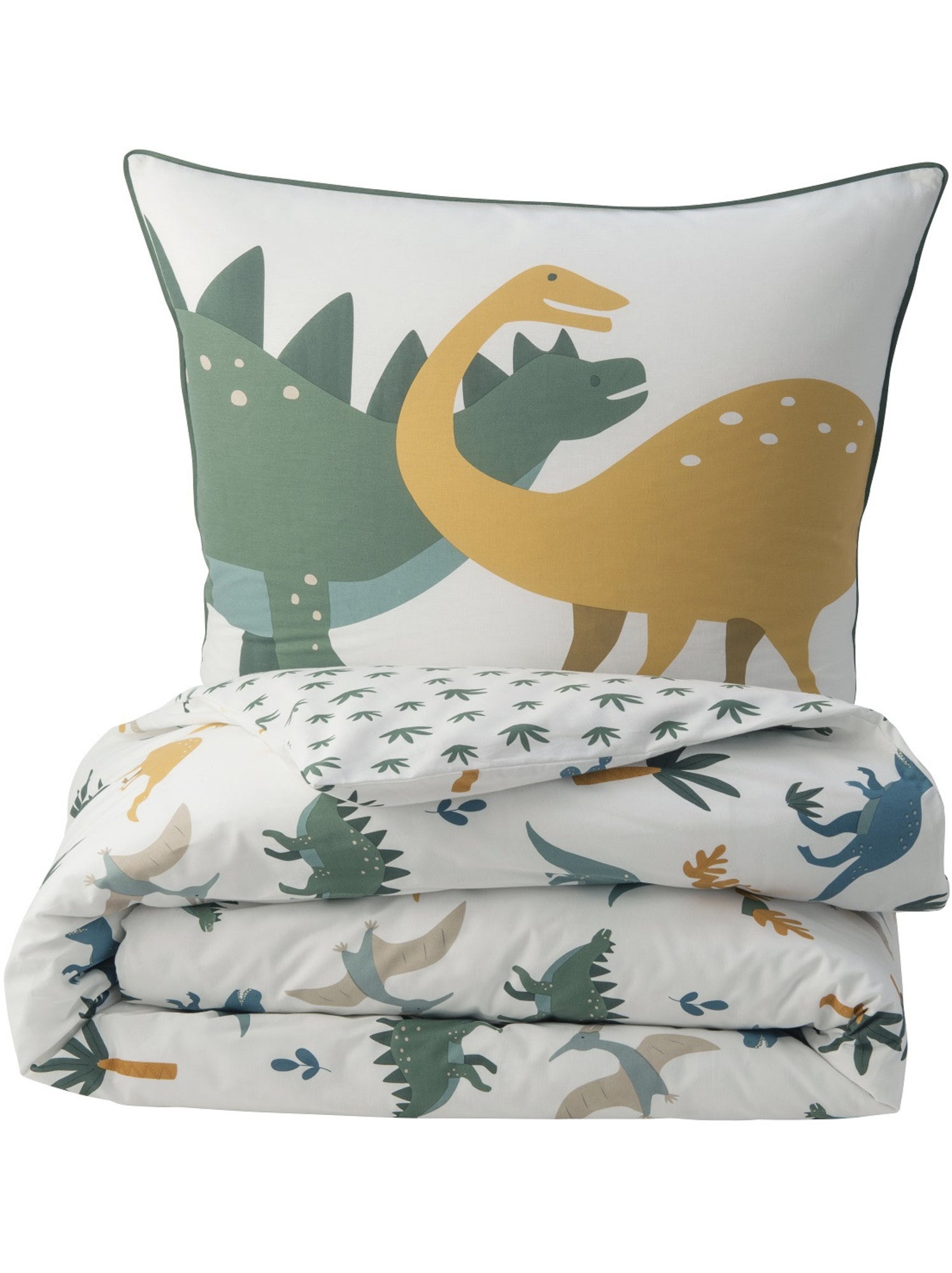 Future home - parure de lit enfant en coton imprimé dinosaure - Blanc