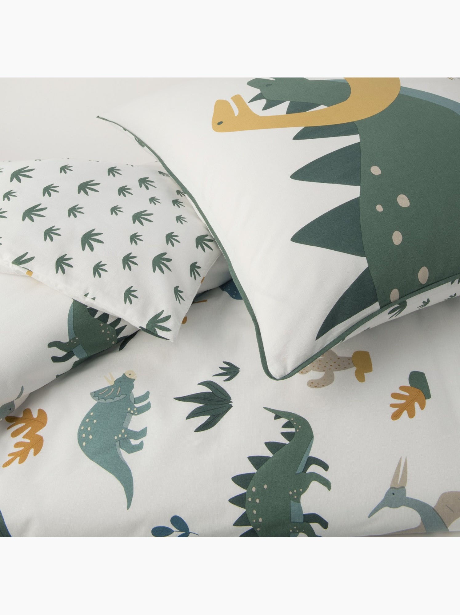 Future home - parure de lit enfant en coton imprimé dinosaure - Blanc