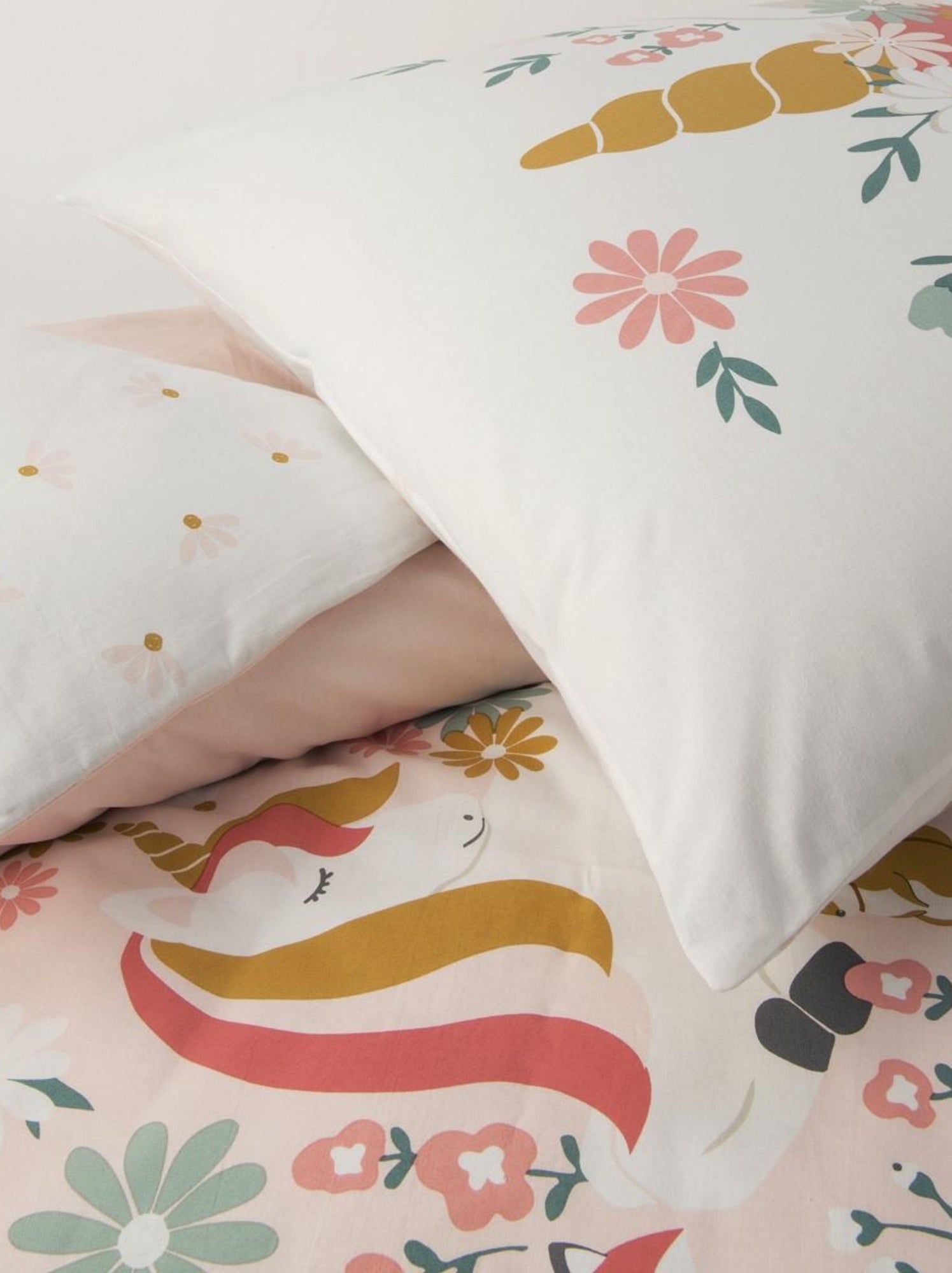 Future home - parure de lit enfant en coton imprimé rose licorne - Rose