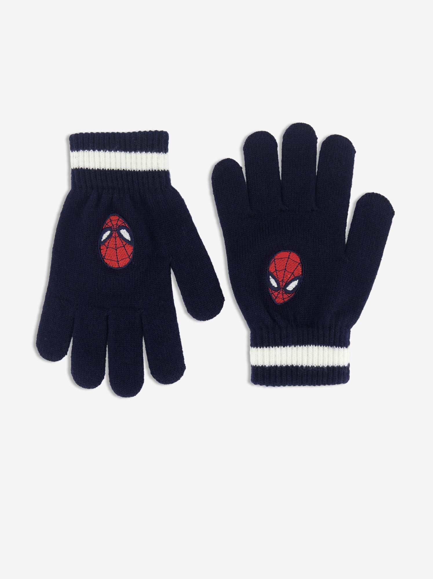 Gants en maille côtelée 'Spiderman' - Bleu