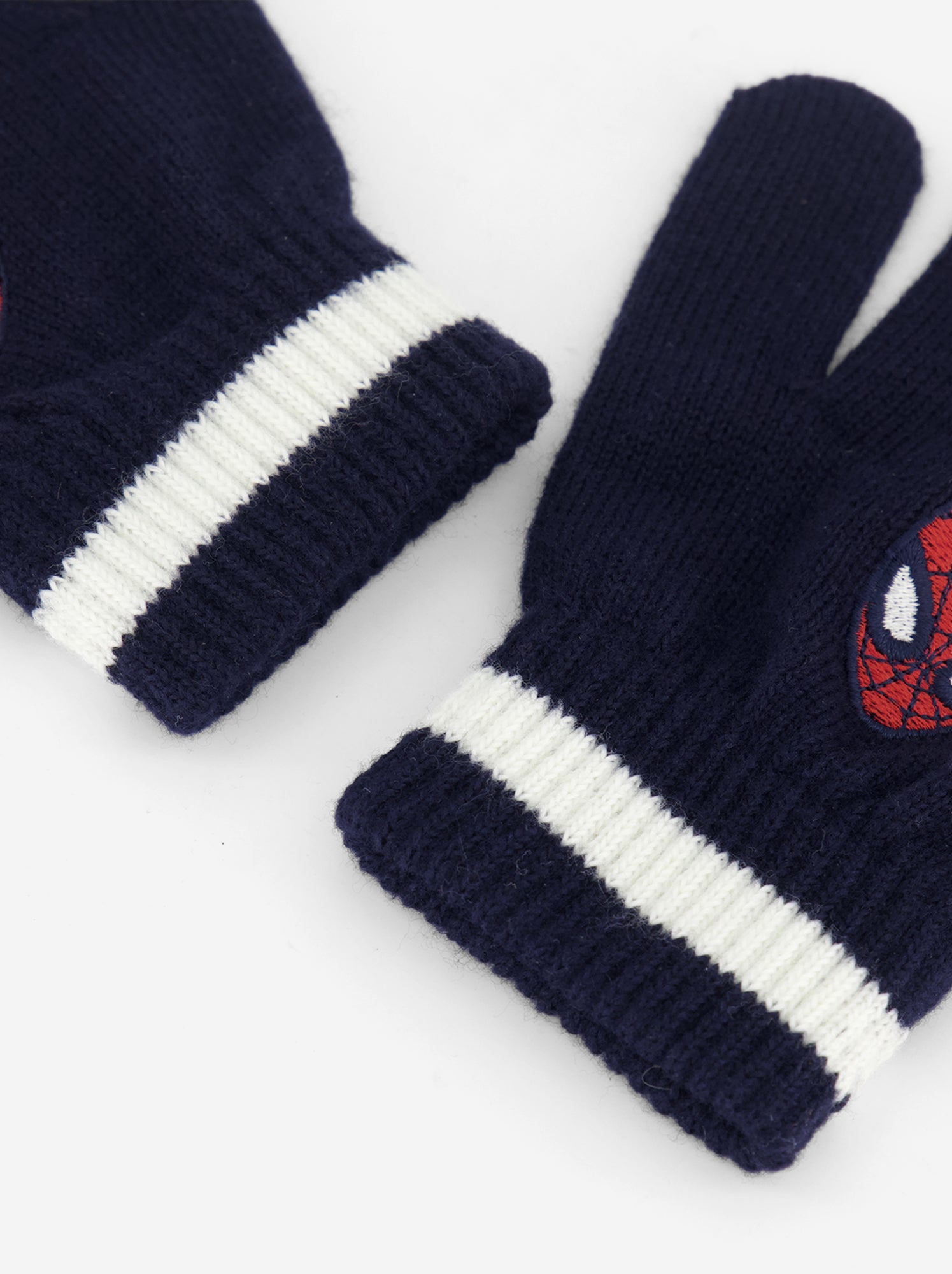 Gants en maille côtelée 'Spiderman' - Bleu