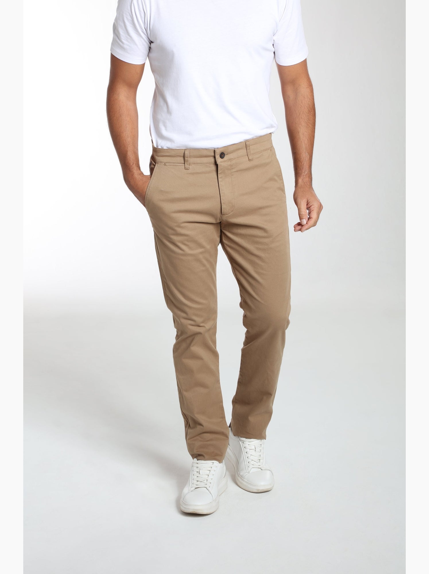 Gentleman Farmer - Pantalon coupe regular en coton PORTO - Camel