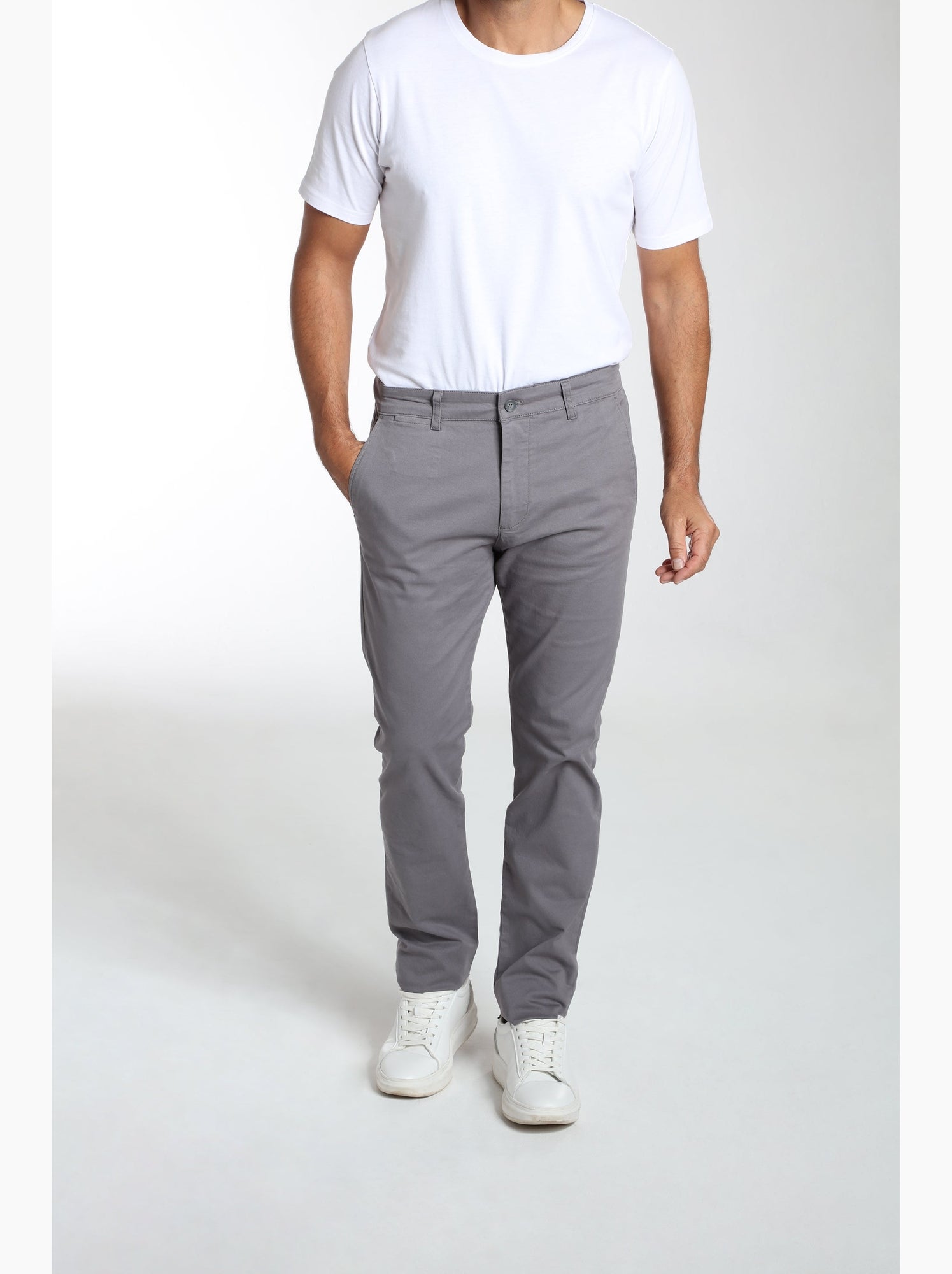 Gentleman Farmer - Pantalon coupe regular en coton PORTO - Gris