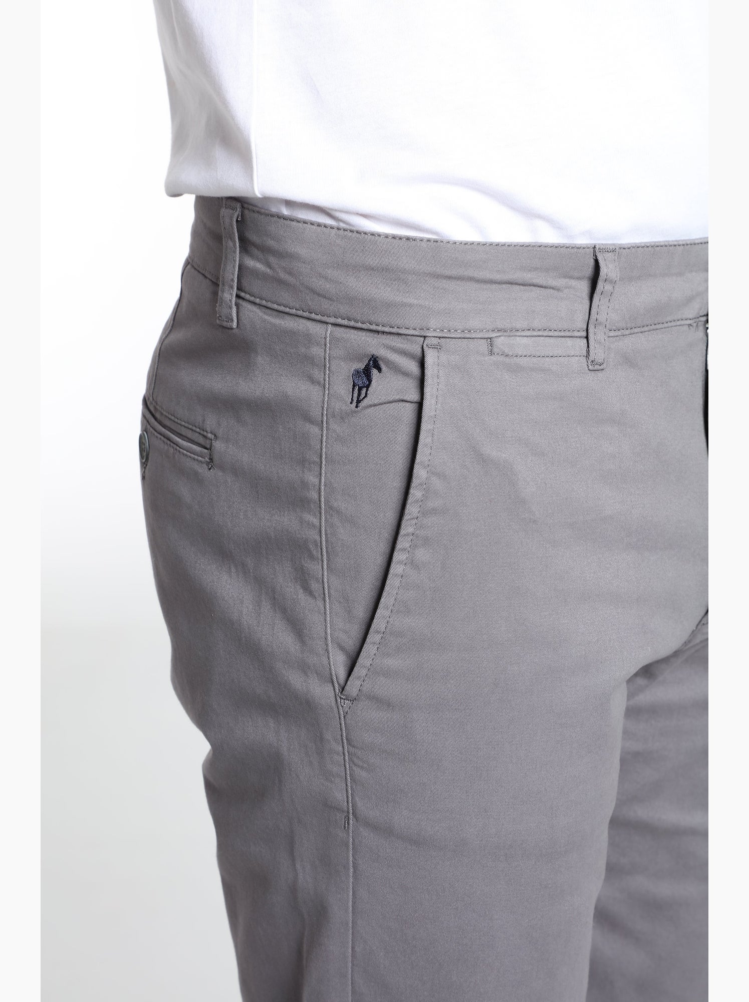 Gentleman Farmer - Pantalon coupe regular en coton PORTO - Gris