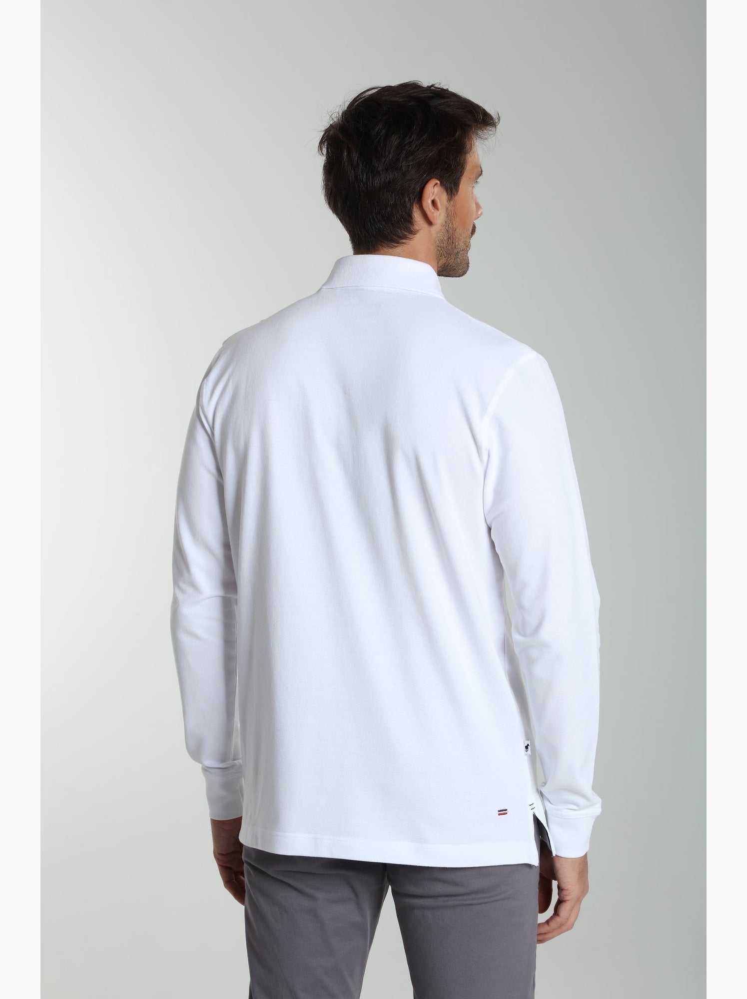Gentleman Farmer - Polo manches longues en coton PERY - Blanc