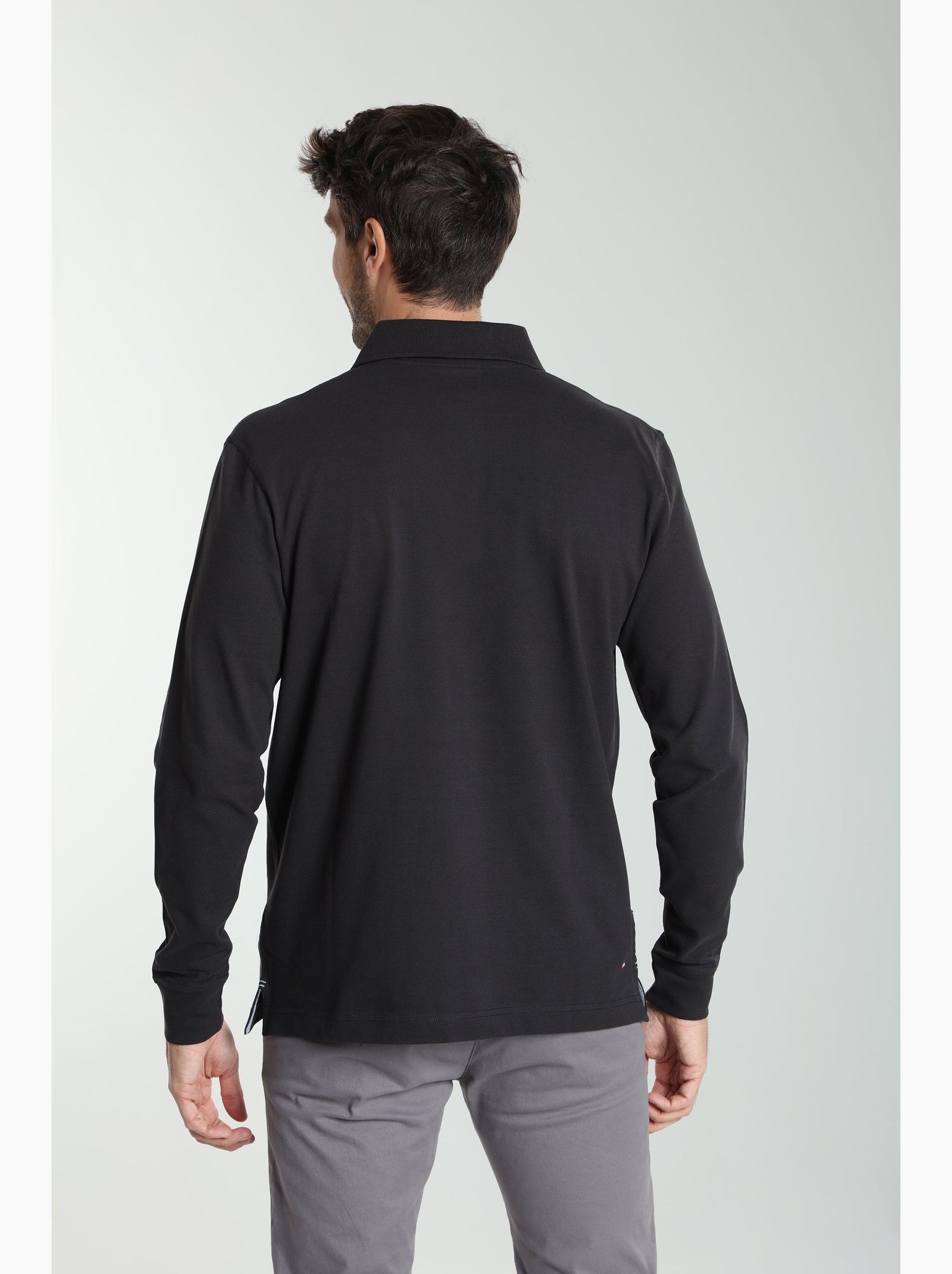 Gentleman Farmer - Polo manches longues en coton PERY - Noir