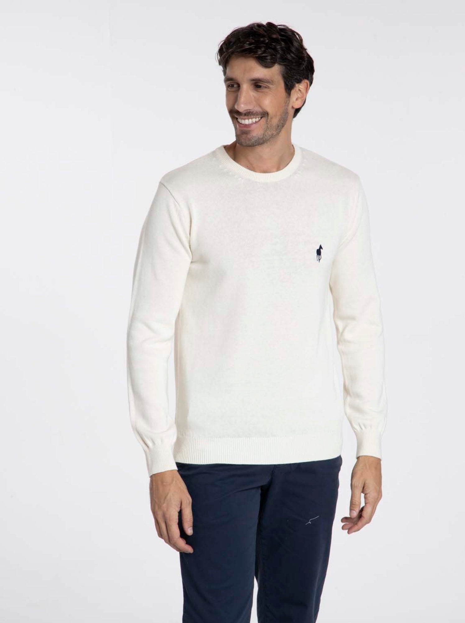 Gentleman Farmer - Pulls col rond  en coton PACO - Beige