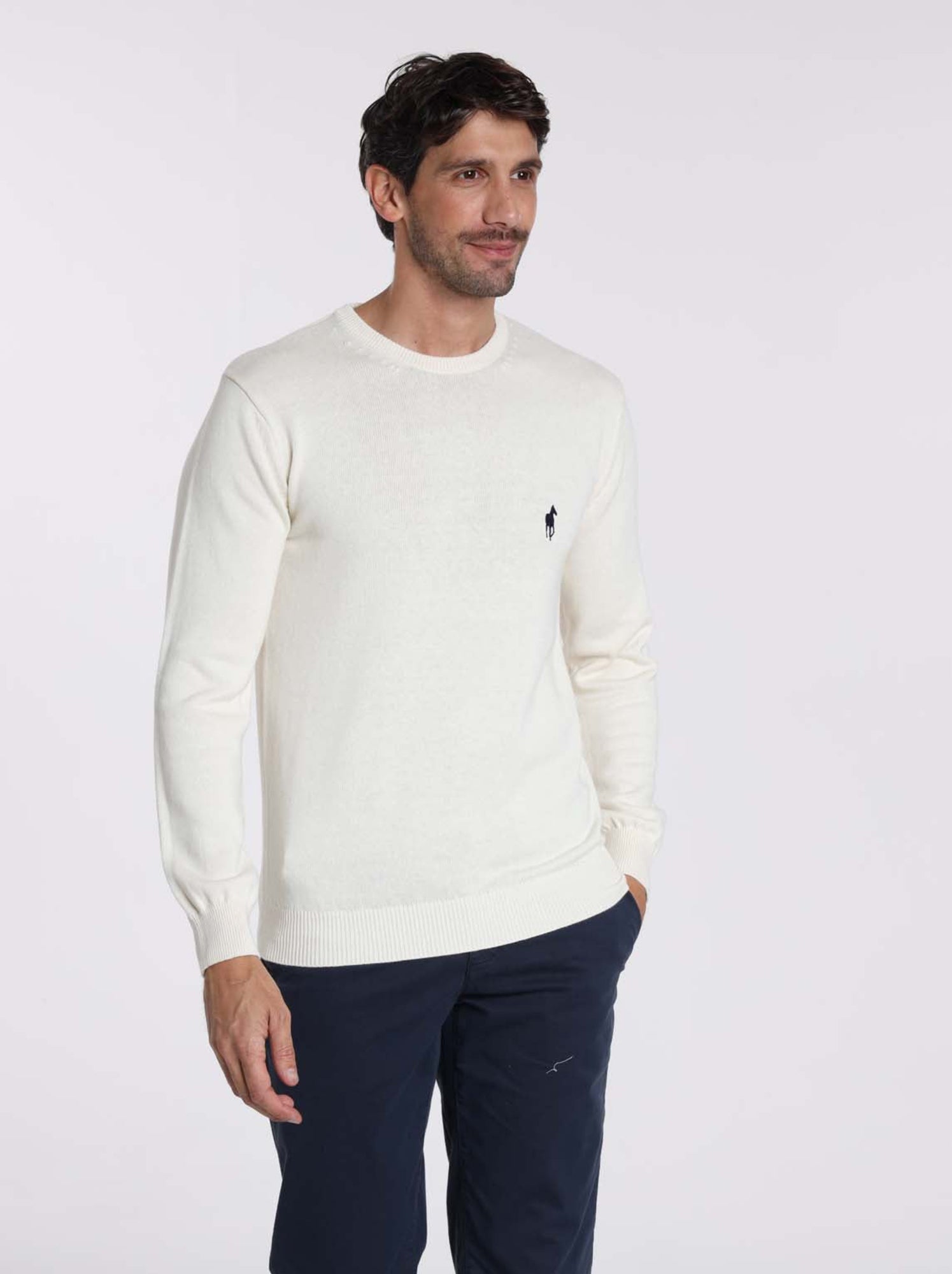 Gentleman Farmer - Pulls col rond  en coton PACO - Beige
