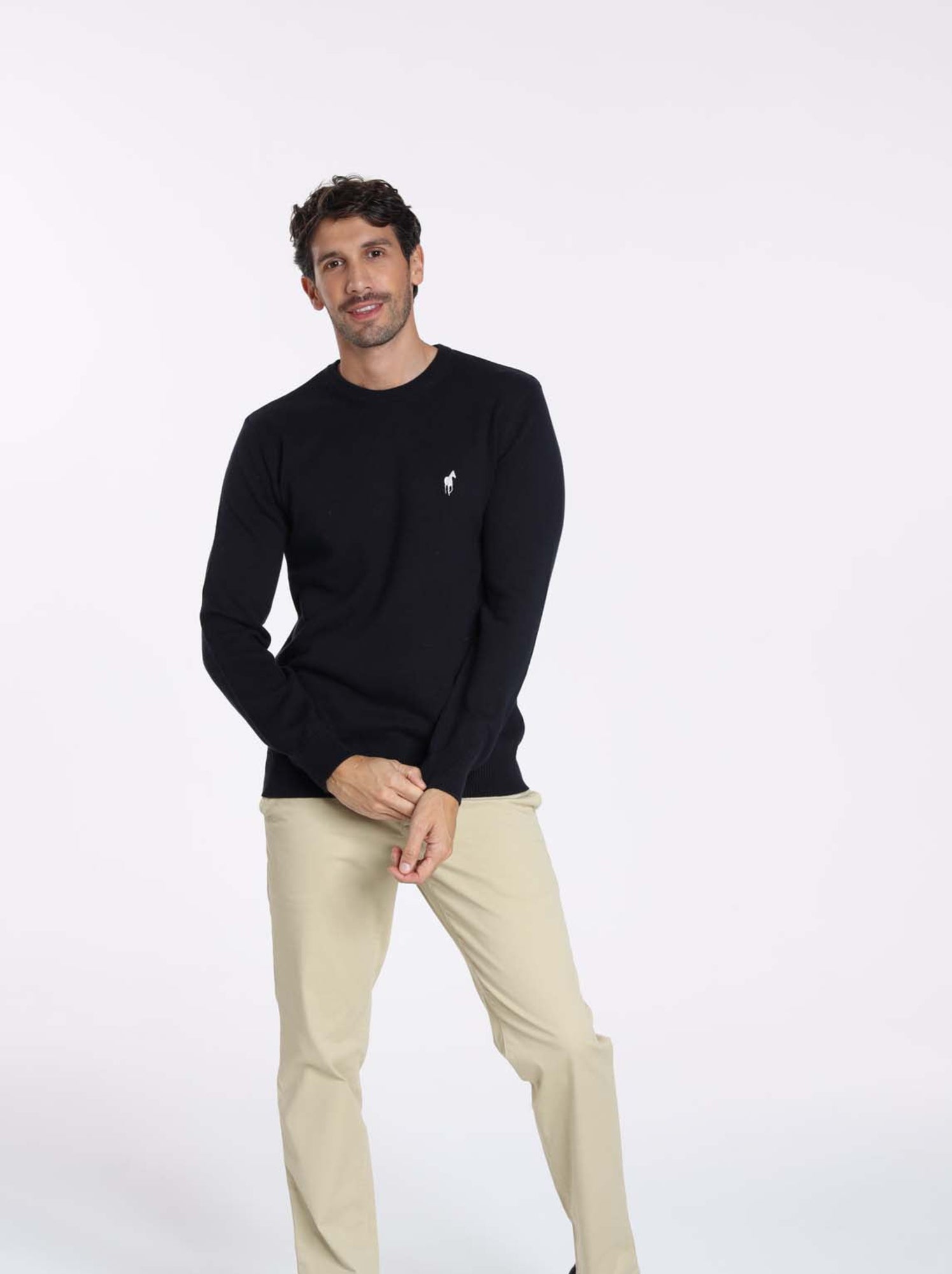 Gentleman Farmer - Pulls col rond  en coton PACO - Bleu marine