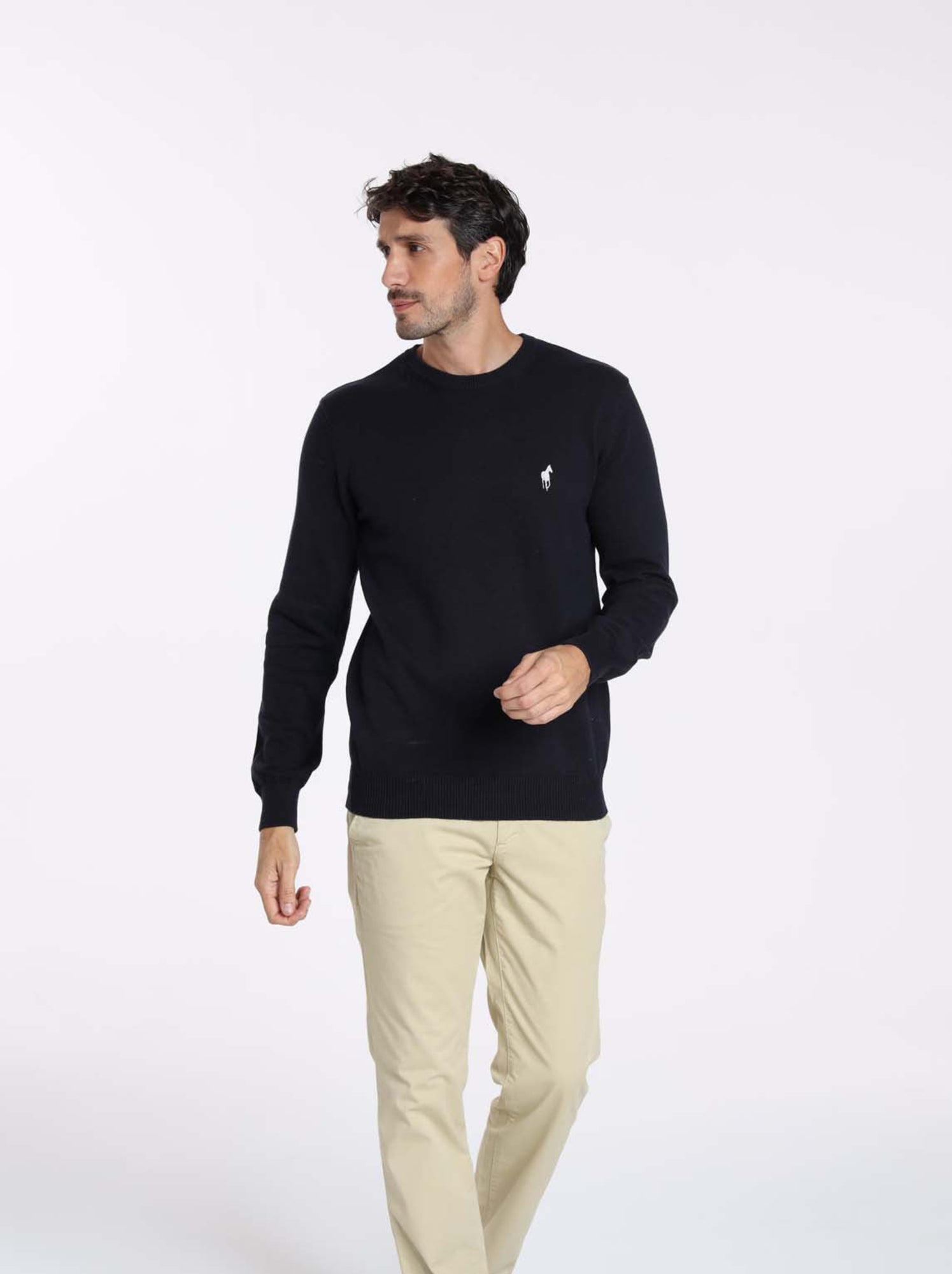 Gentleman Farmer - Pulls col rond  en coton PACO - Bleu marine