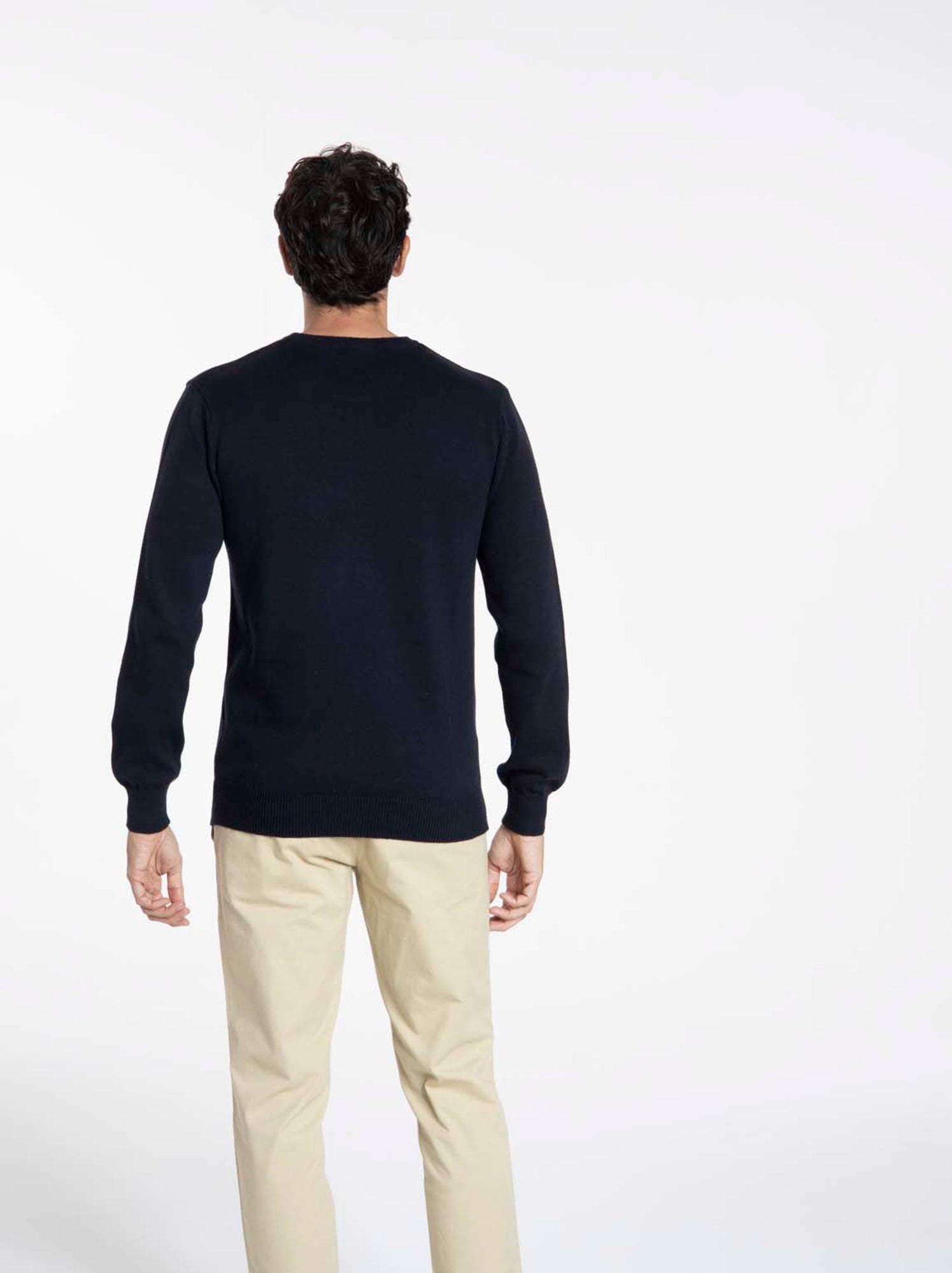 Gentleman Farmer - Pulls col rond  en coton PACO - Bleu marine
