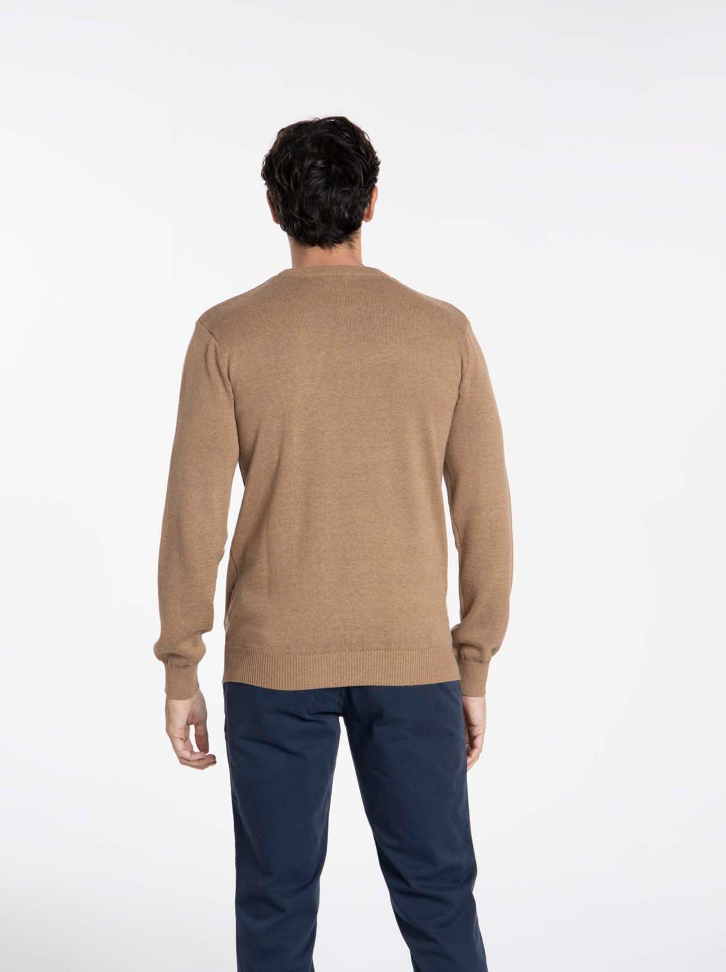 Gentleman Farmer - Pulls col rond  en coton PACO - Marron clair