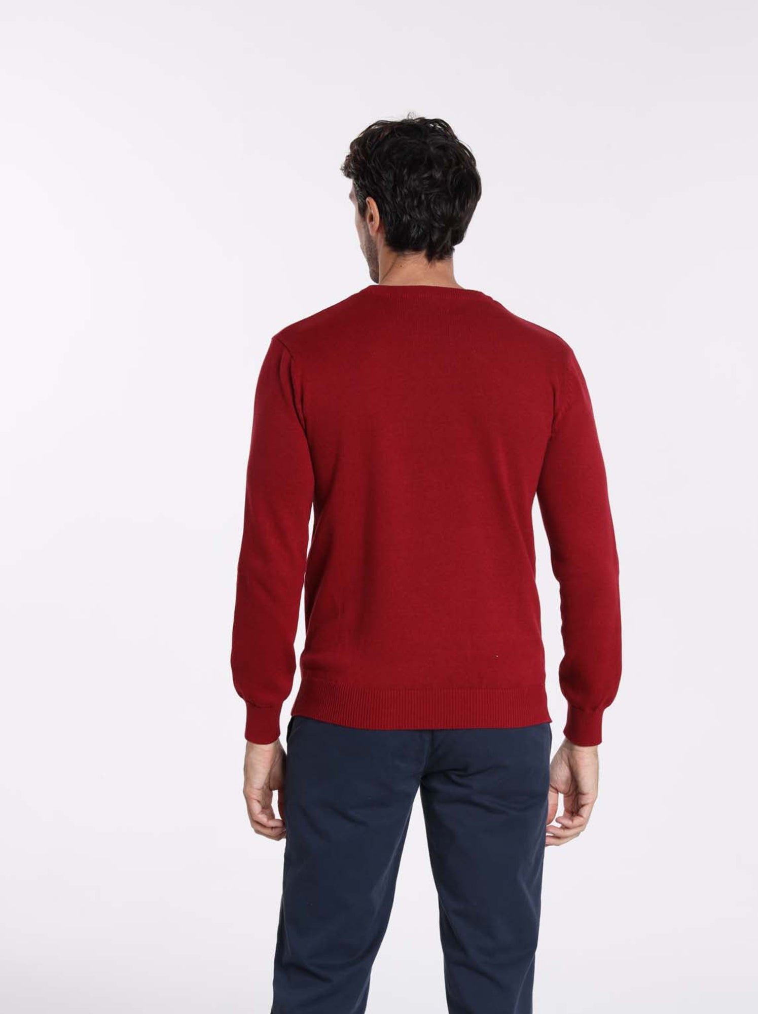 Gentleman Farmer - Pulls col rond  en coton PACO - Rouge
