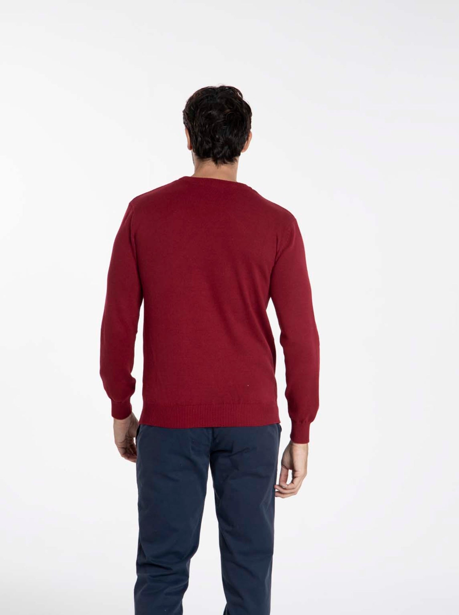 Gentleman Farmer - Pulls col rond  en coton PACO - Rouge