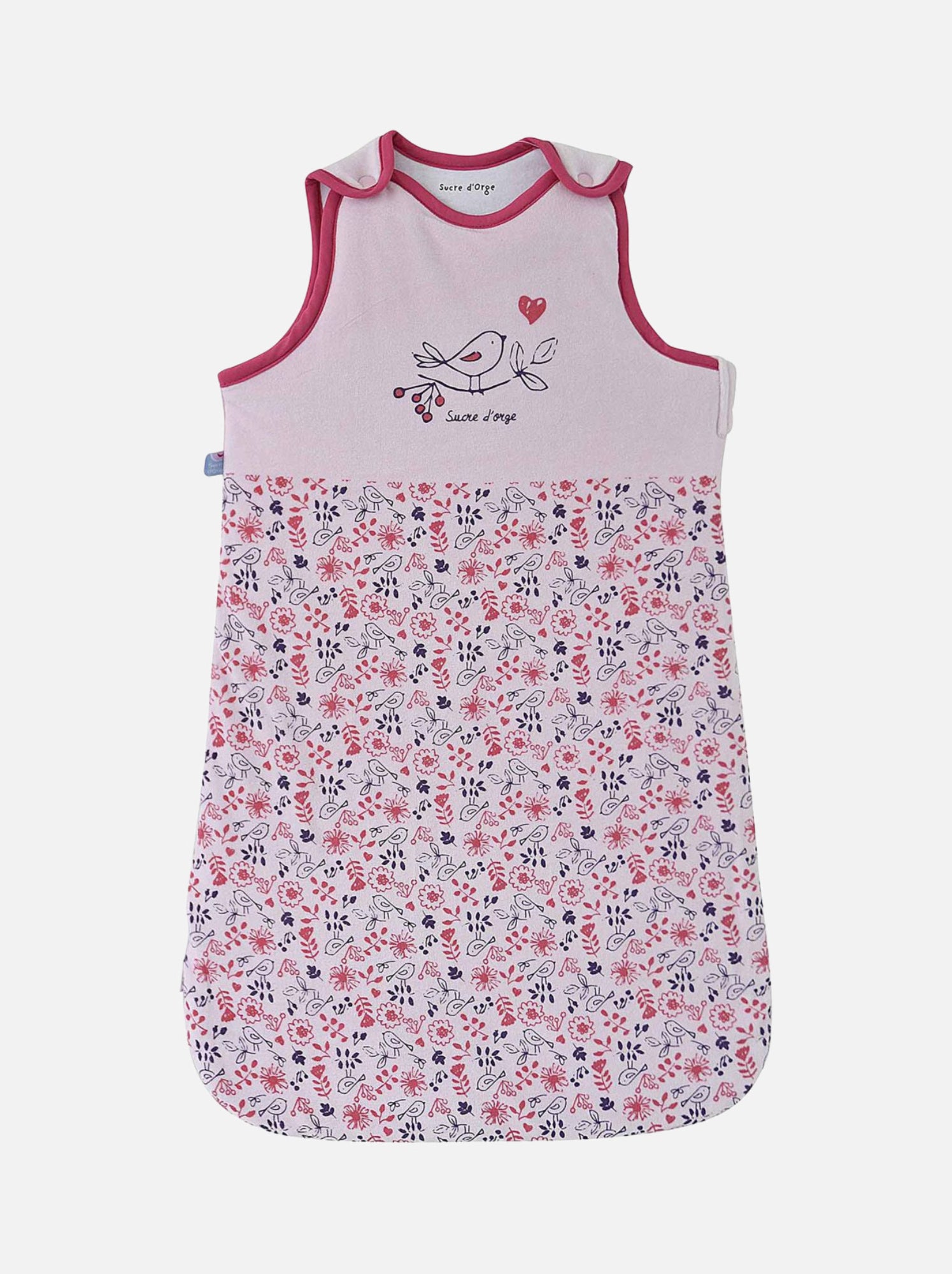 Gigoteuse 0/6m davidka velours rase ouvertyure integrale - Rose